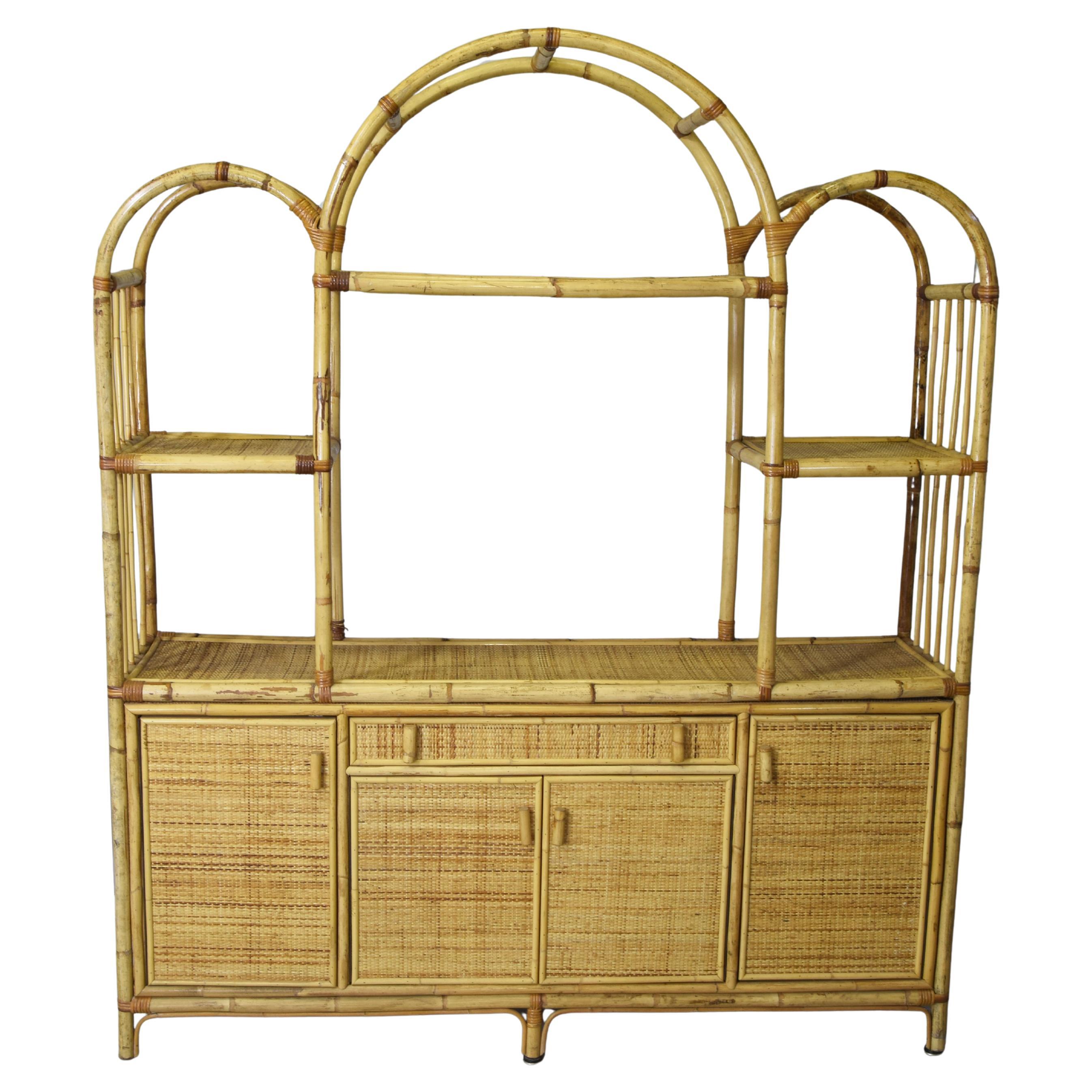Vintage Viavai of the South Cabinet, Bamboo & Rattan, Mid-Century Modern