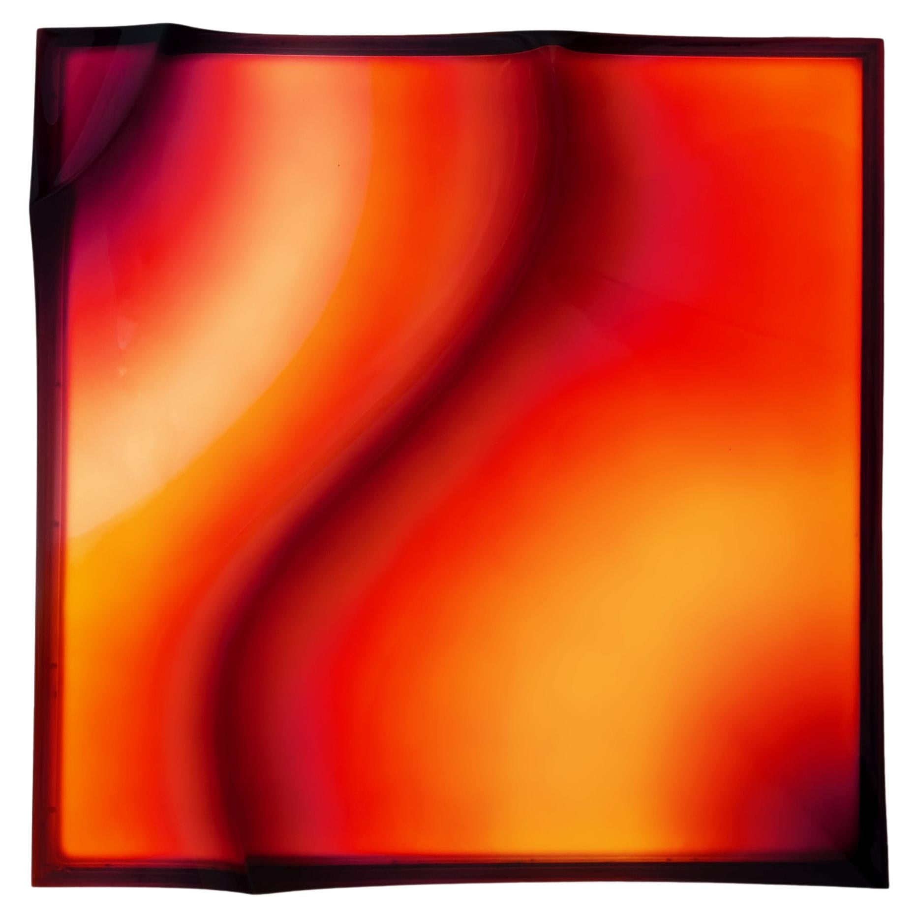 VIBE lava square luminous lamp in resin by MOĆI Collective For Sale