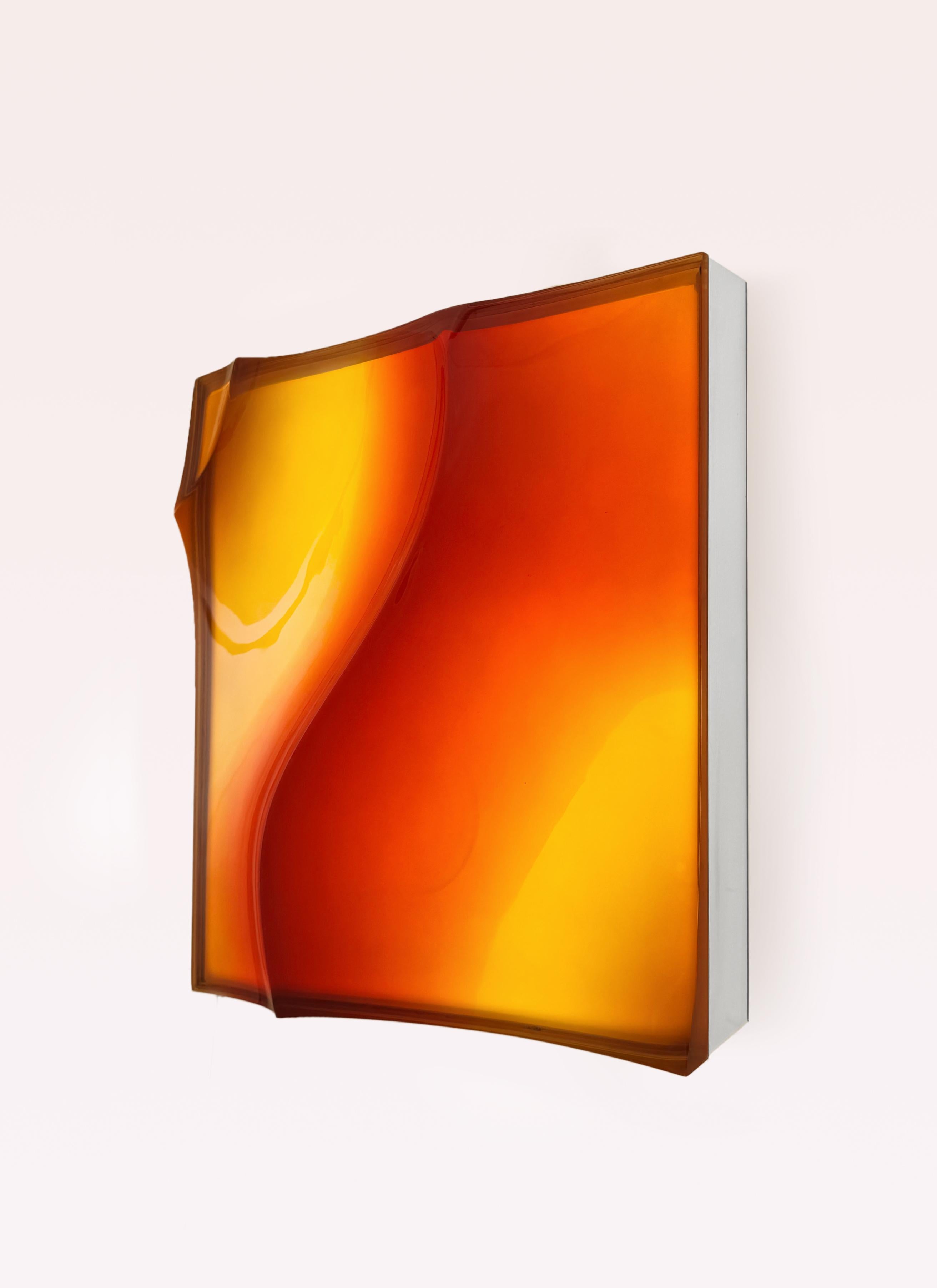 Postmoderno VIBE square luminous lamp in resin and steel by MOĆI Collective in vendita