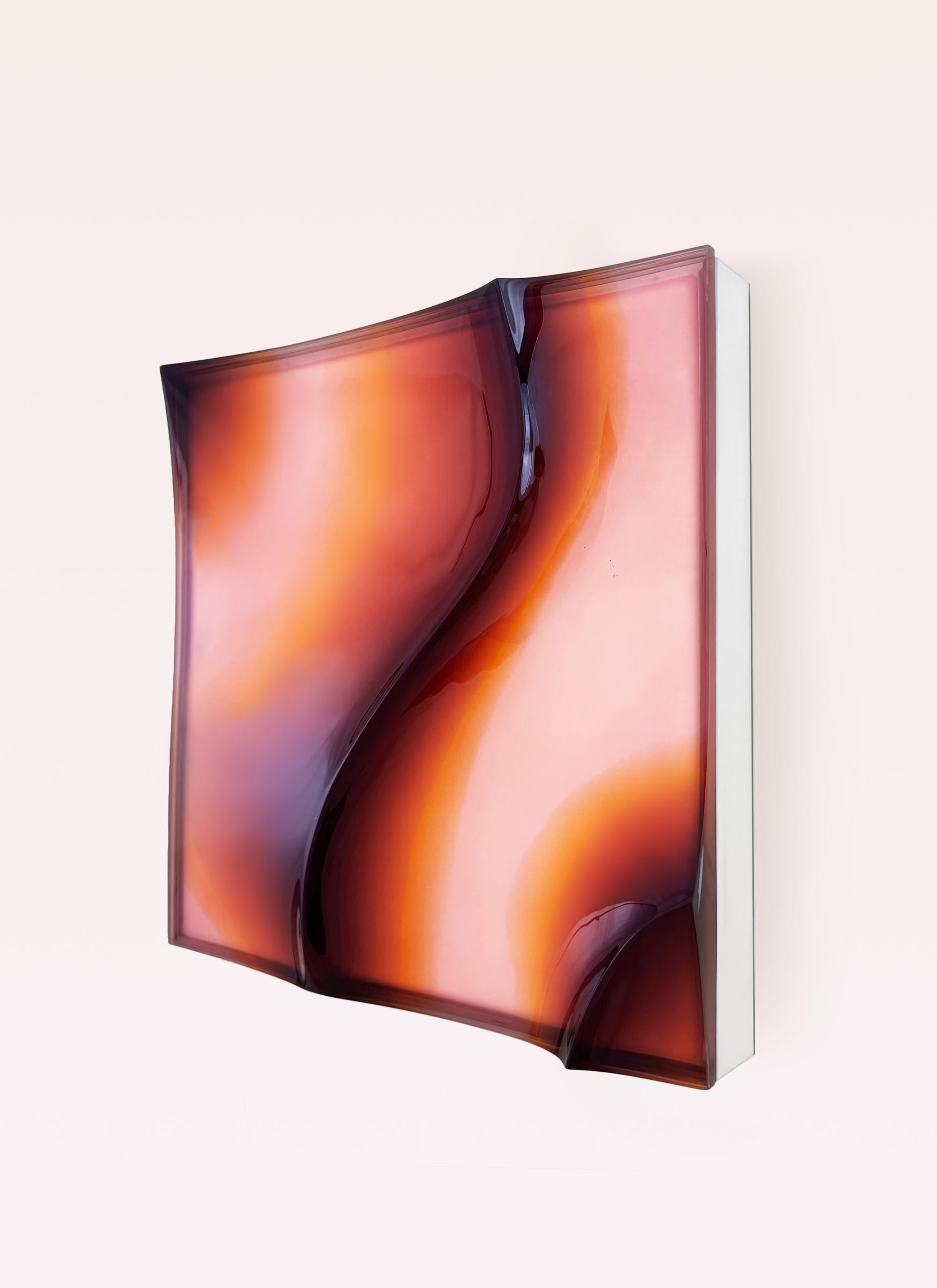 Postmoderno VIBE square luminous lamp in resin and steel by MOĆI Collective in vendita