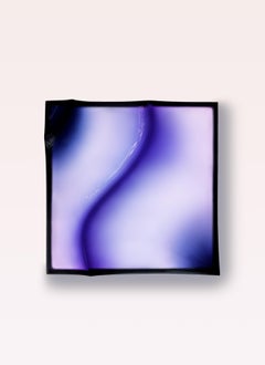 VIBE indigo square luminous lamp in resin by MOĆI Collective