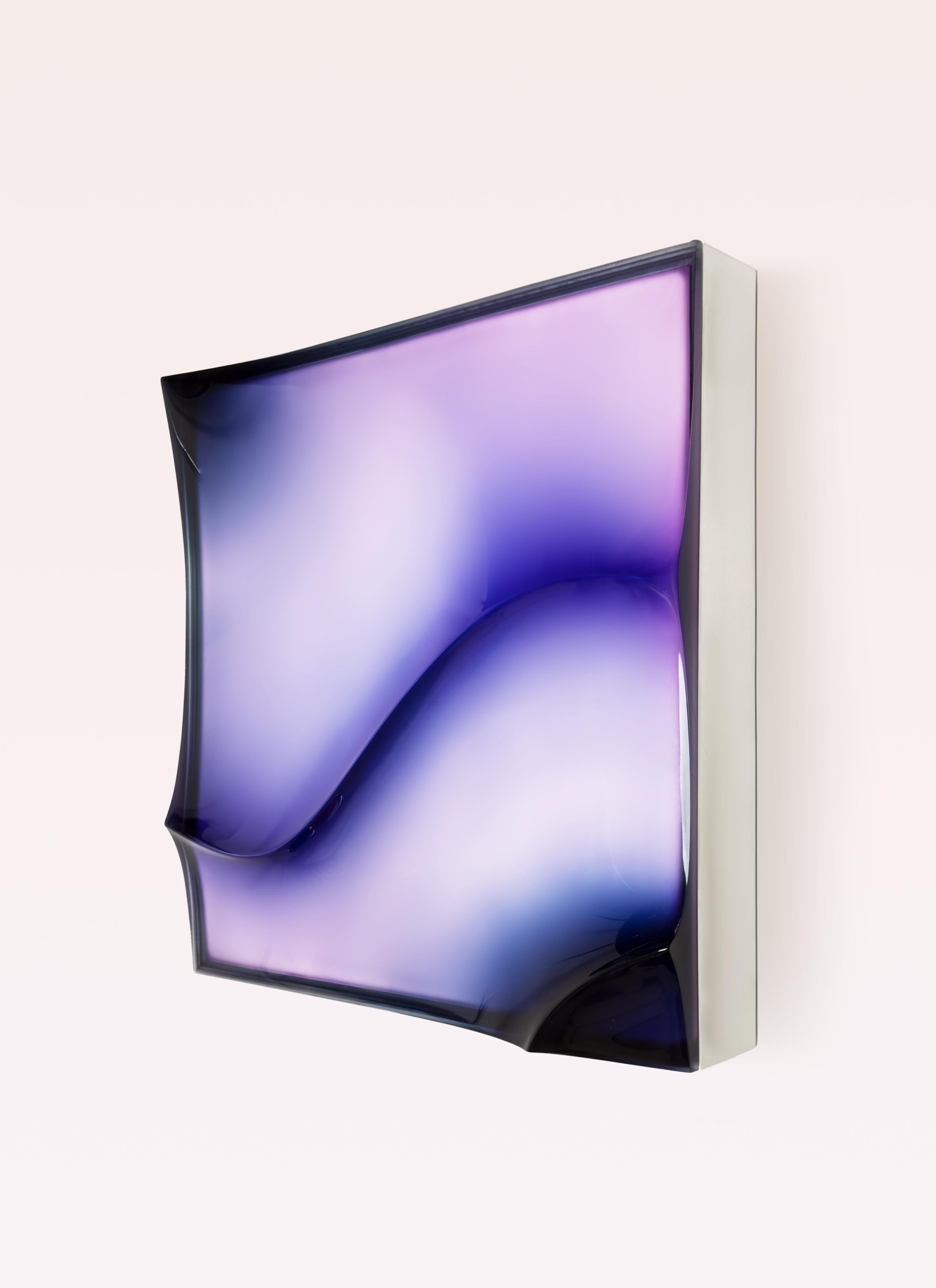 Postmoderno VIBE square luminous lamp in resin and steel by MOĆI Collective in vendita