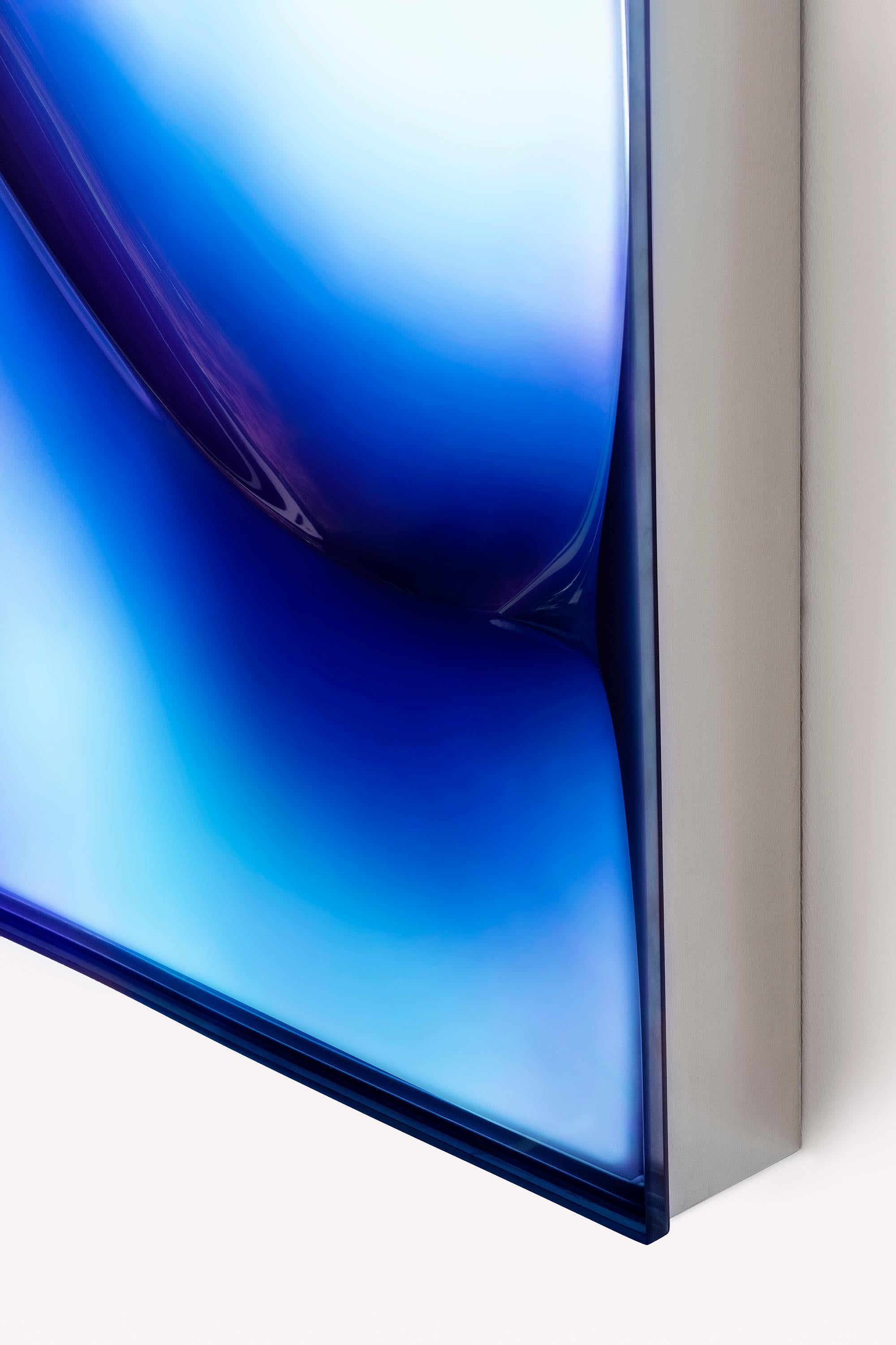 Italiano VIBE square luminous lamp in resin and steel by MOĆI Collective in vendita