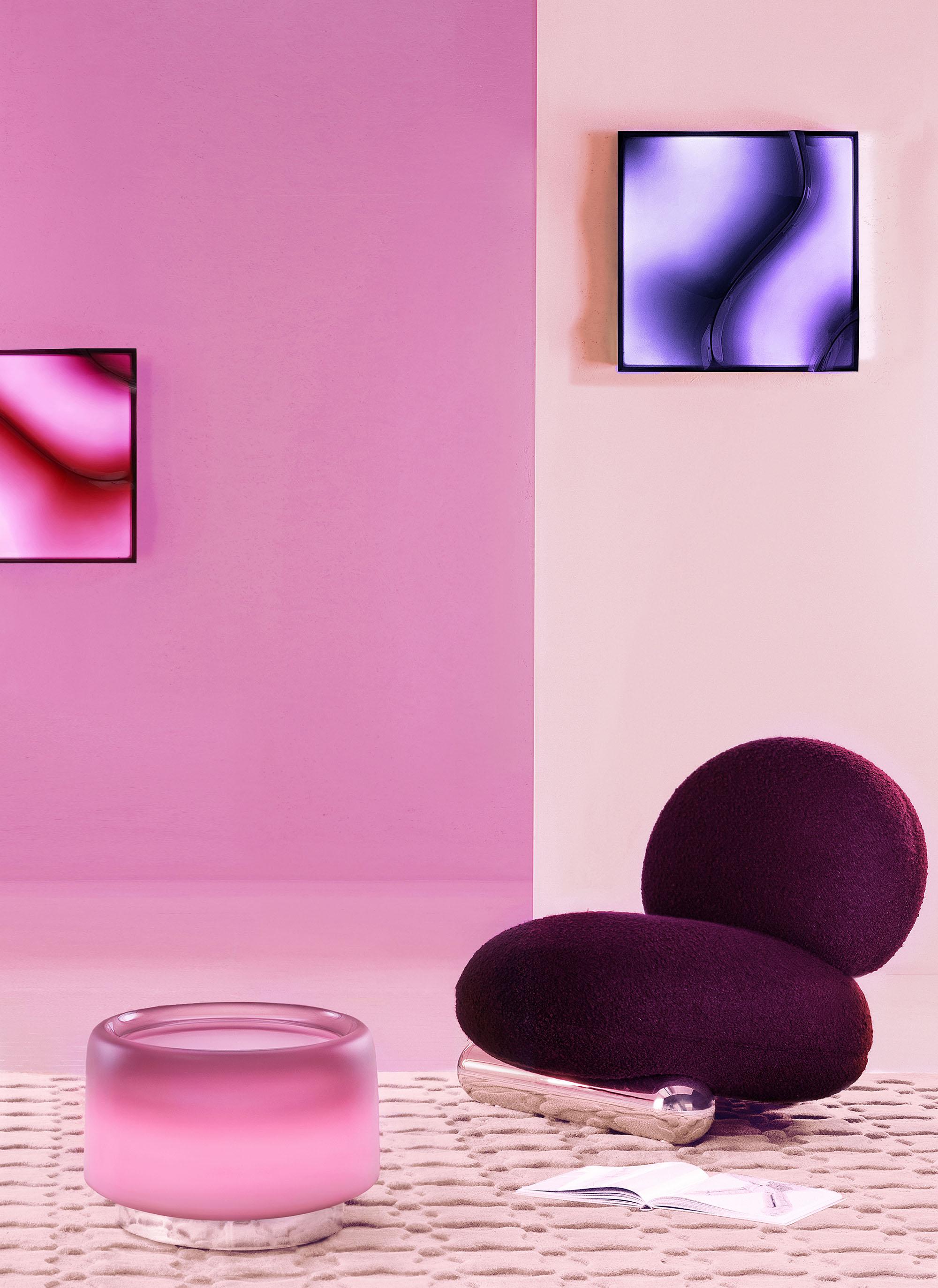 VIBE square luminous lamp in resin and steel by MOĆI Collective In condizioni Nuovo in vendita a Cantù, IT