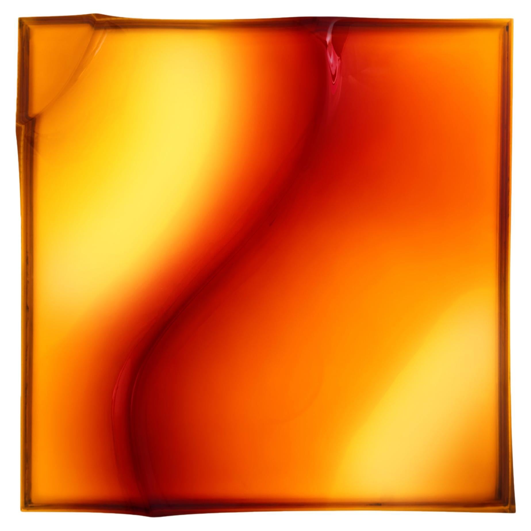 VIBE square luminous lamp in resin and steel by MOĆI Collective