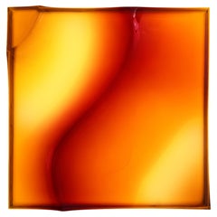 VIBE square luminous lamp in resin and steel by MOĆI Collective