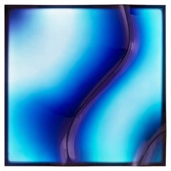 VIBE square luminous lamp in resin and steel by MOĆI Collective