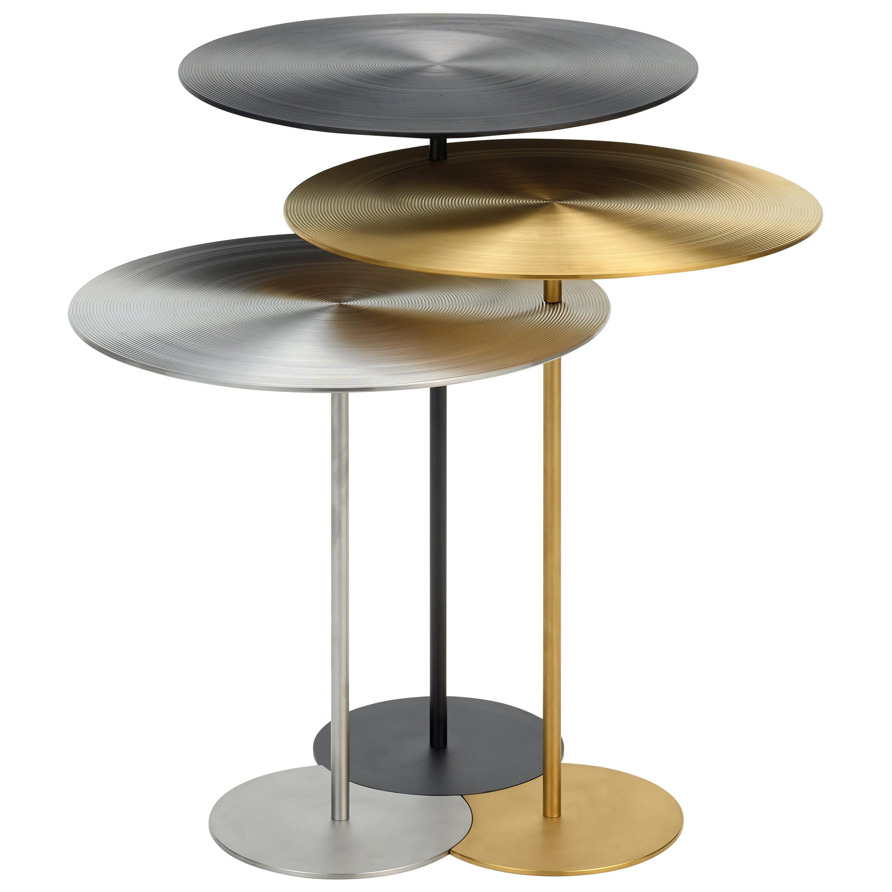 Riluc, Vibe Table, Titanium Gold and Grey, designed in 2013 by Toni Grilo For Sale