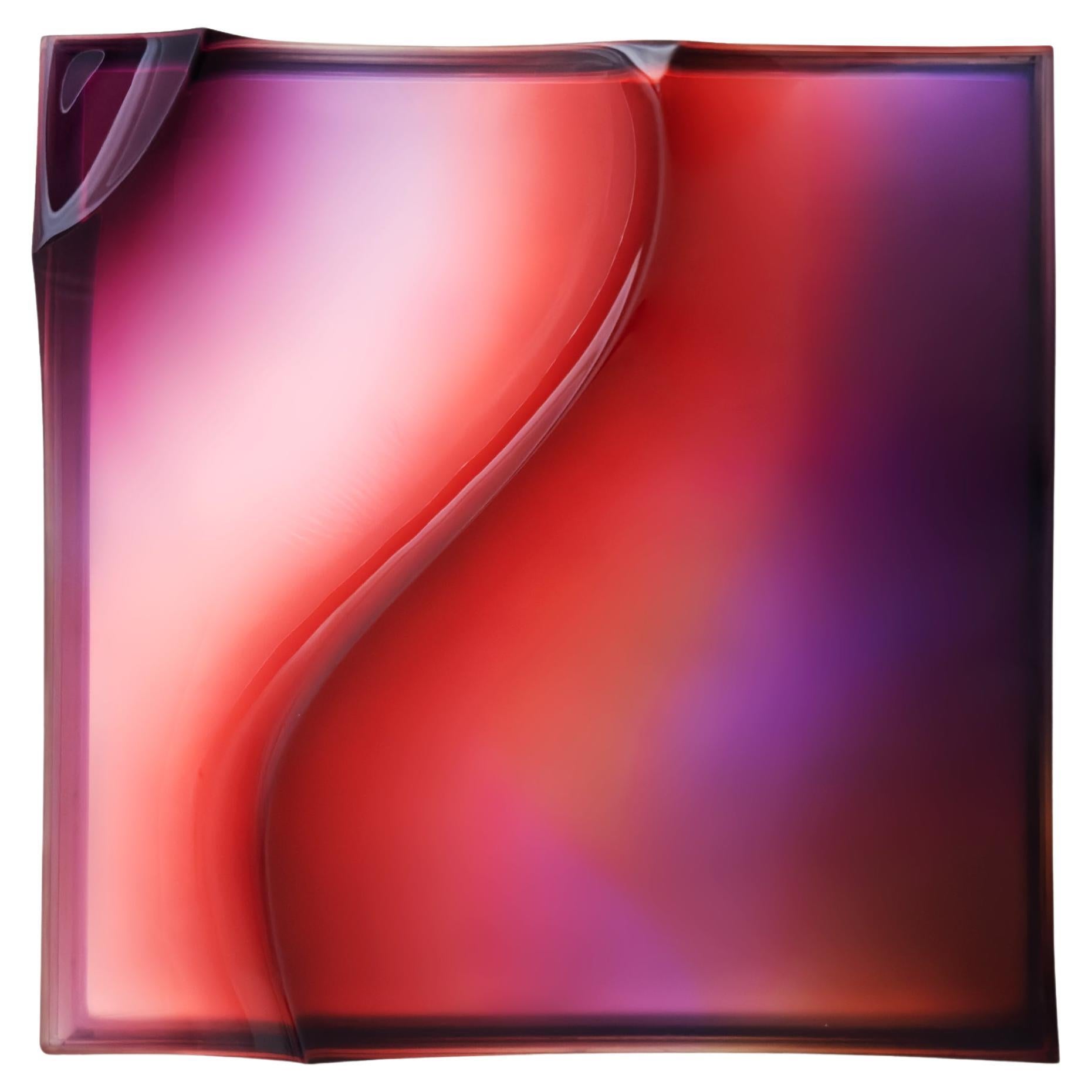 VIBE tropic square luminous lamp in resin by MOĆI Collective