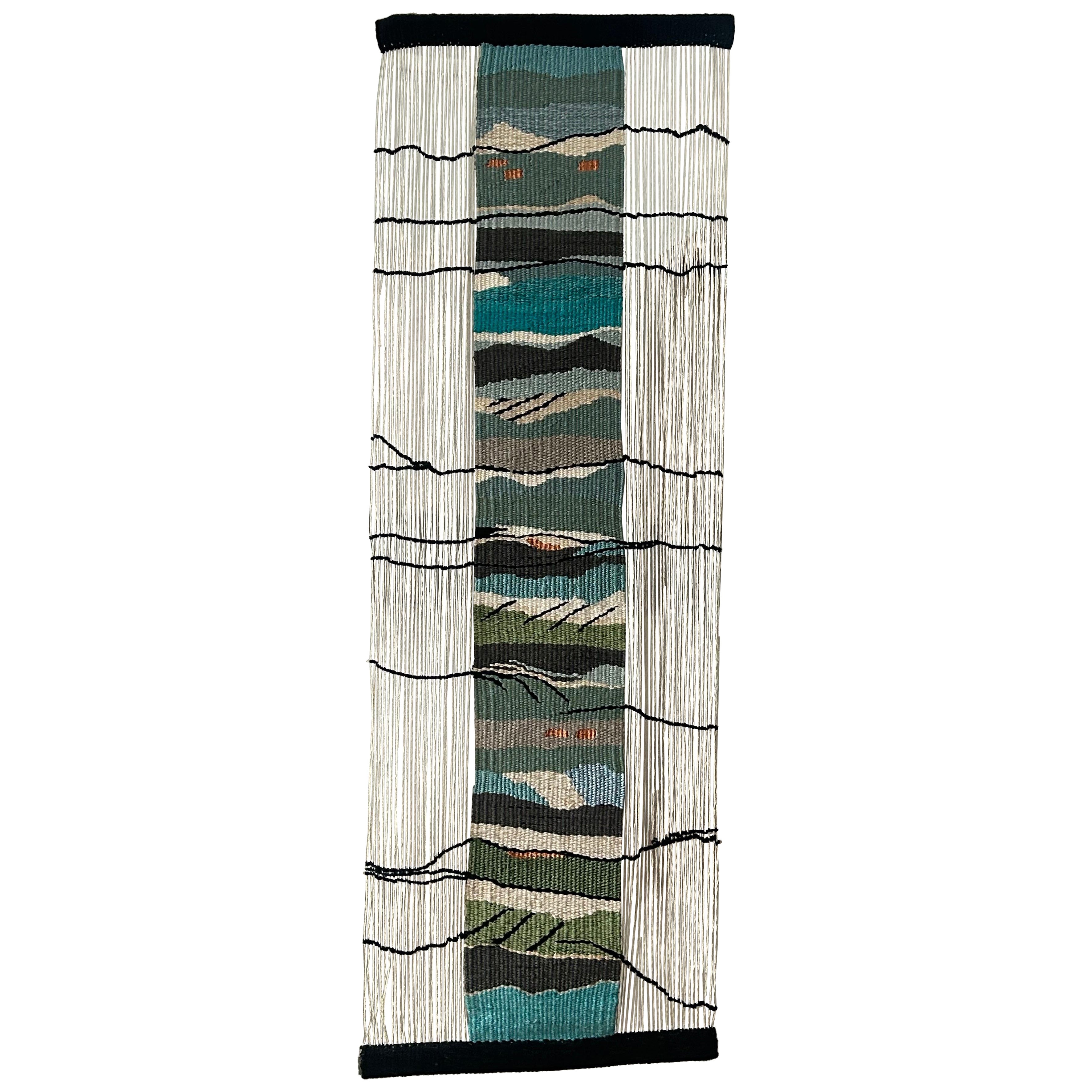 Vibeke Klint (1927-2019) "Isländische Landschaft" Gewebter Wandteppich, Dänemark, um 2000 im Angebot