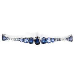 Viberant Sapphire Diamond 18K Ombre Link Tennis Bracelet