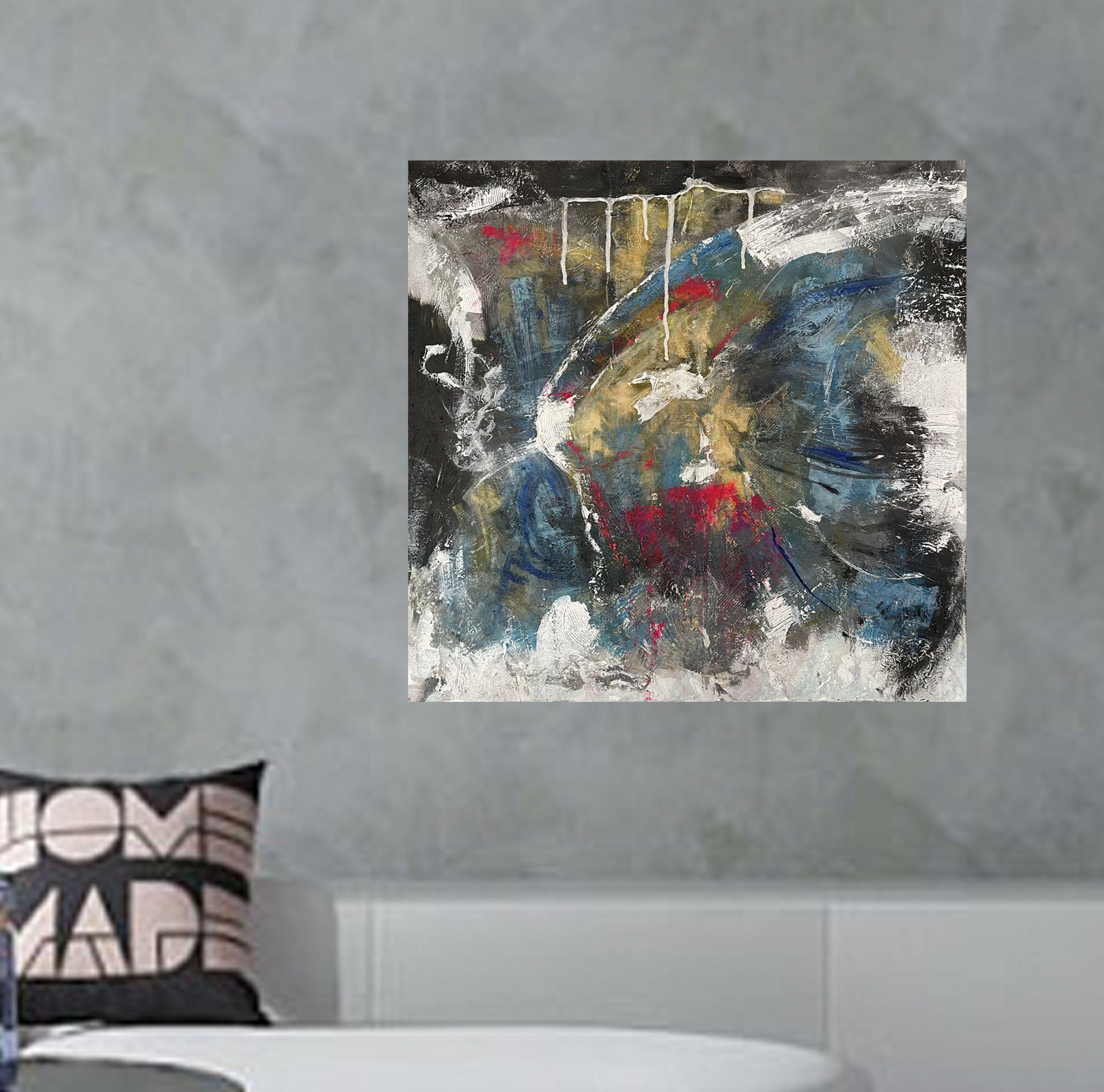 Turbulenz, Gemälde, Acryl auf Leinwand (Abstrakter Expressionismus), Painting, von Vibha Kapur