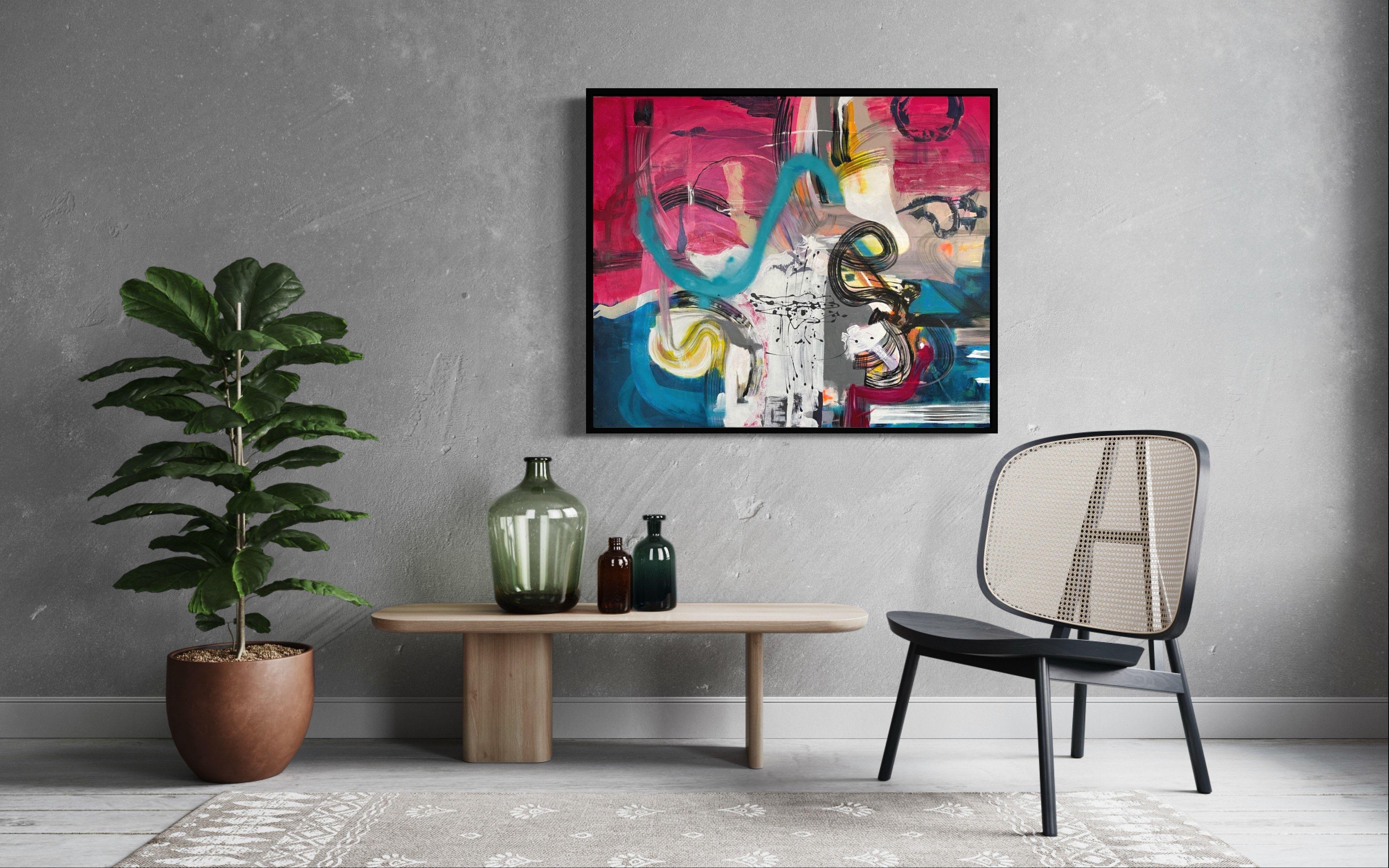 Ciò che gira intorno, Pittura, Acrilico su tela - Painting Astratto di Vibha Kapur