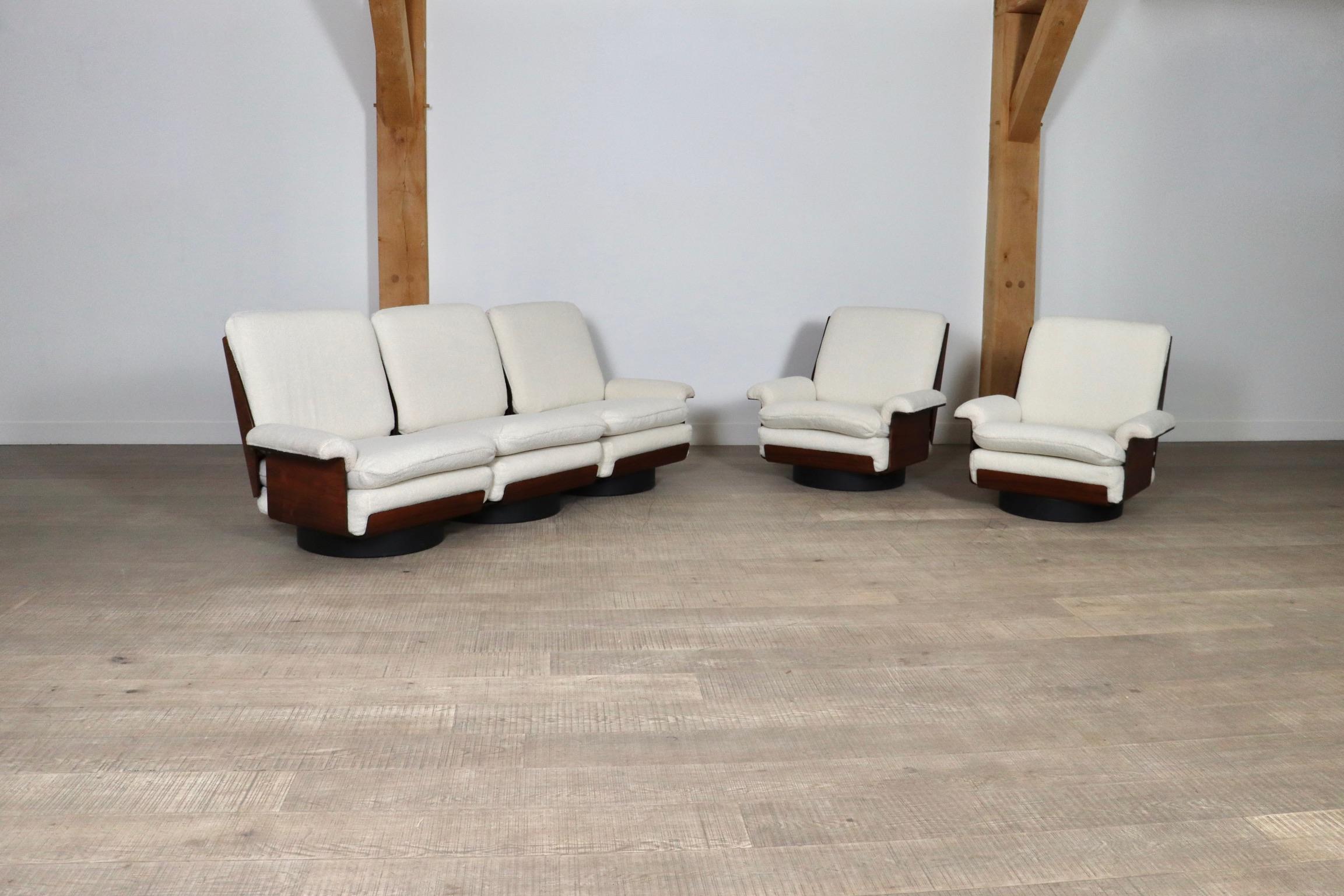 Viborg Sofa And Armchairs By Bernard Brunier For Coulon, 1960s For Sale 1