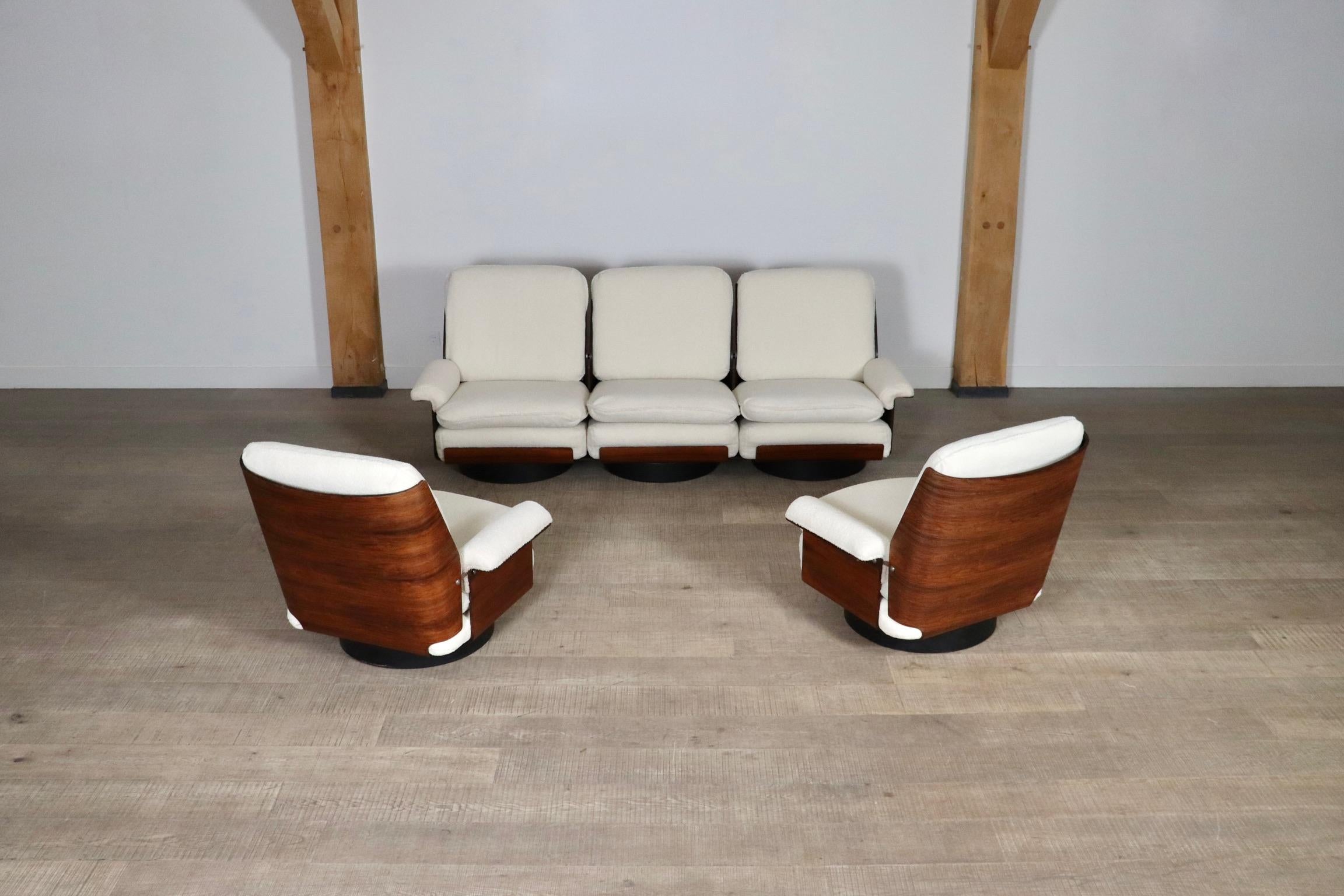 Viborg Sofa And Armchairs By Bernard Brunier For Coulon, 1960s For Sale 3