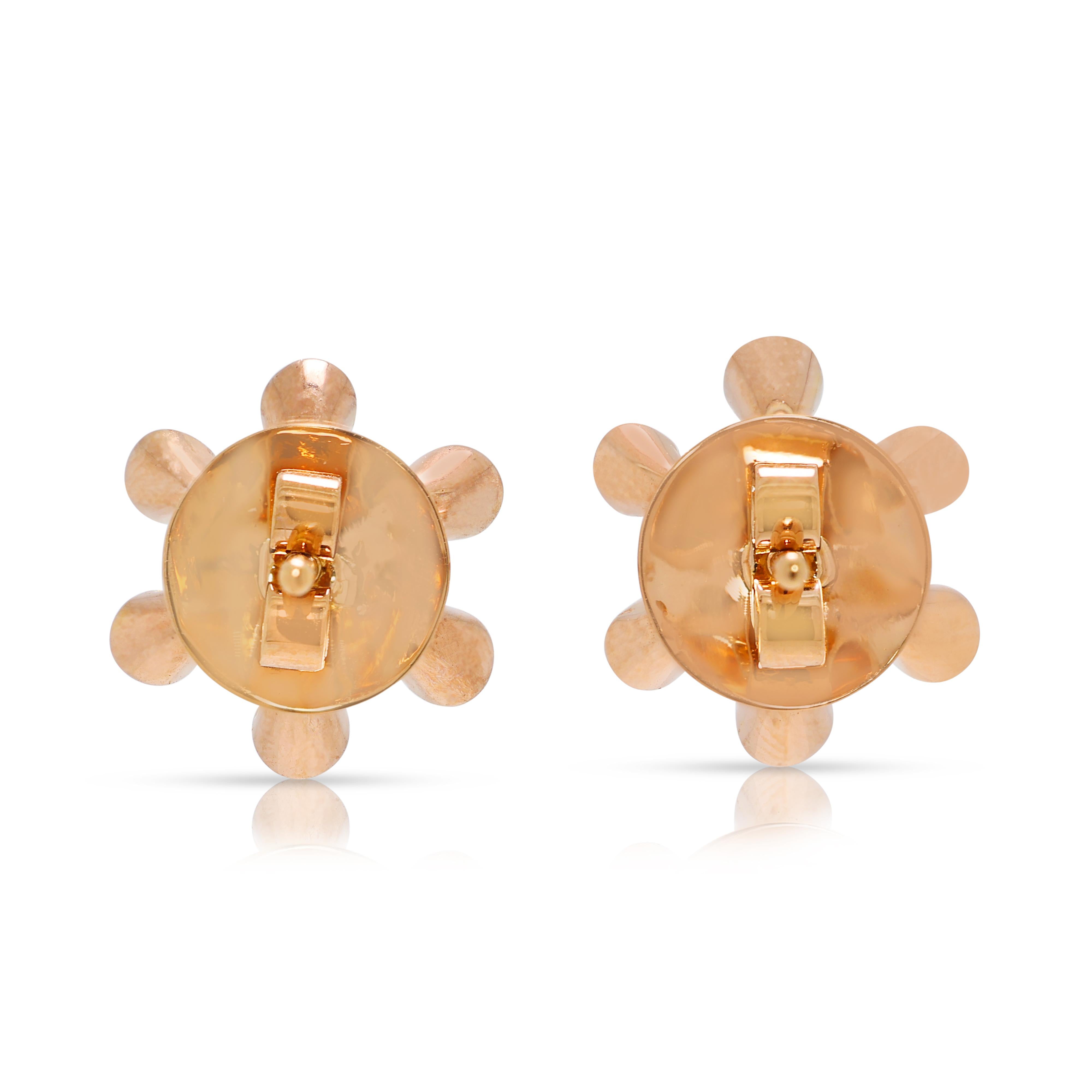 Orecchini floreali con rubino e diamante da 1,30 carati in oro giallo 18 carati in vendita 1