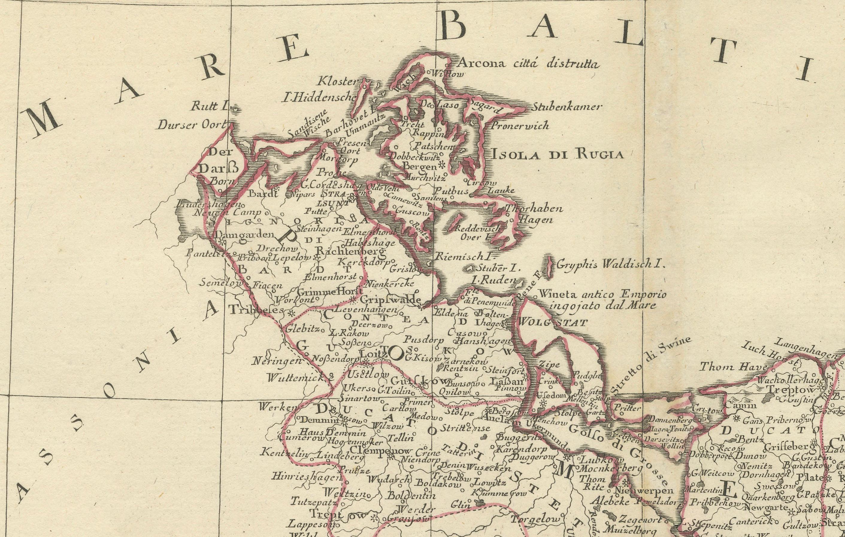 Engraved Vibrant 1782 Map of Northern Upper Saxony and Baltic Coast by Antonio Zatta For Sale