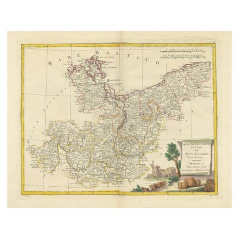 Vibrant 1782 Map of Northern Upper Saxony and Baltic Coast by Antonio Zatta