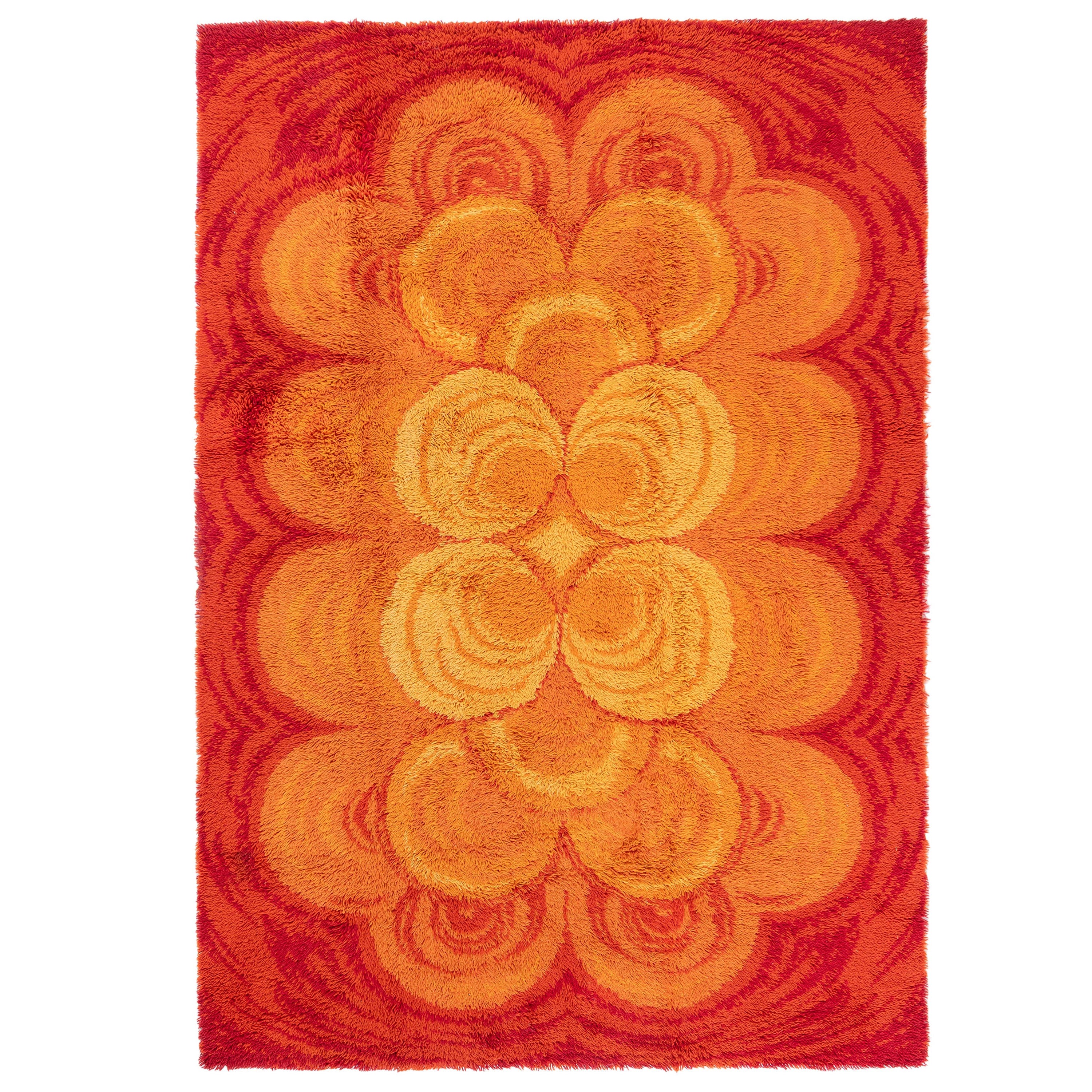 Lebendiger französischer Machin-Deco-Teppich aus den 1960er Jahren Doris Leslie Blau im Angebot