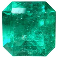 Pierre de naissance de mai en émeraude colombienne Muzo taille Asscher de 4,83 carats