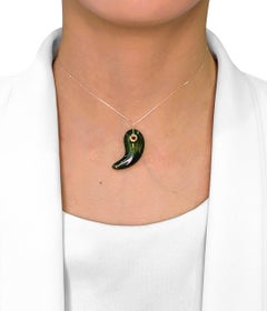 Vibrant 5.03ct Natural Green Chalcedony Pendant in 14k Yellow Gold