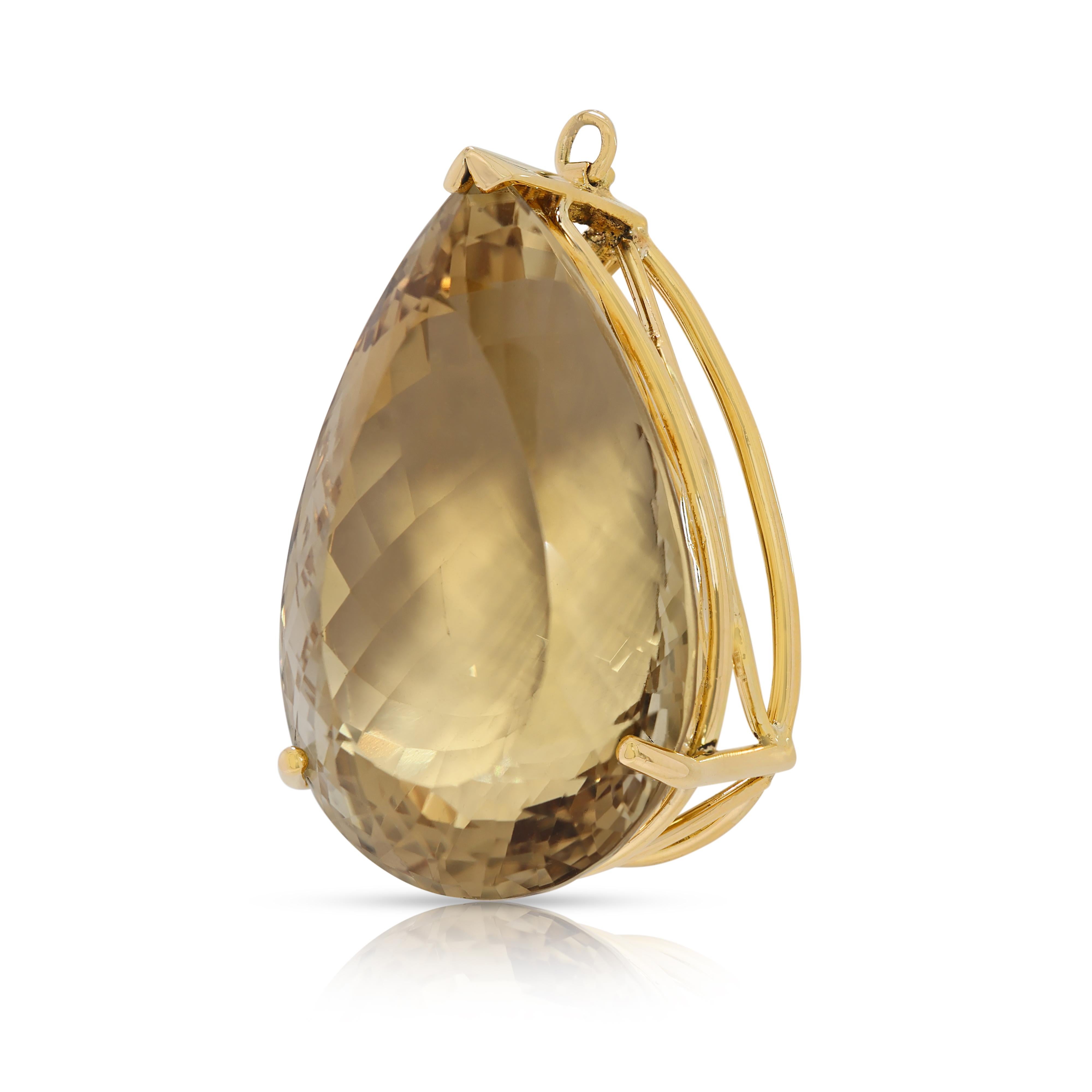 Donna Vibrant 70ct Citrine Pendant in 18K Yellow Gold in vendita