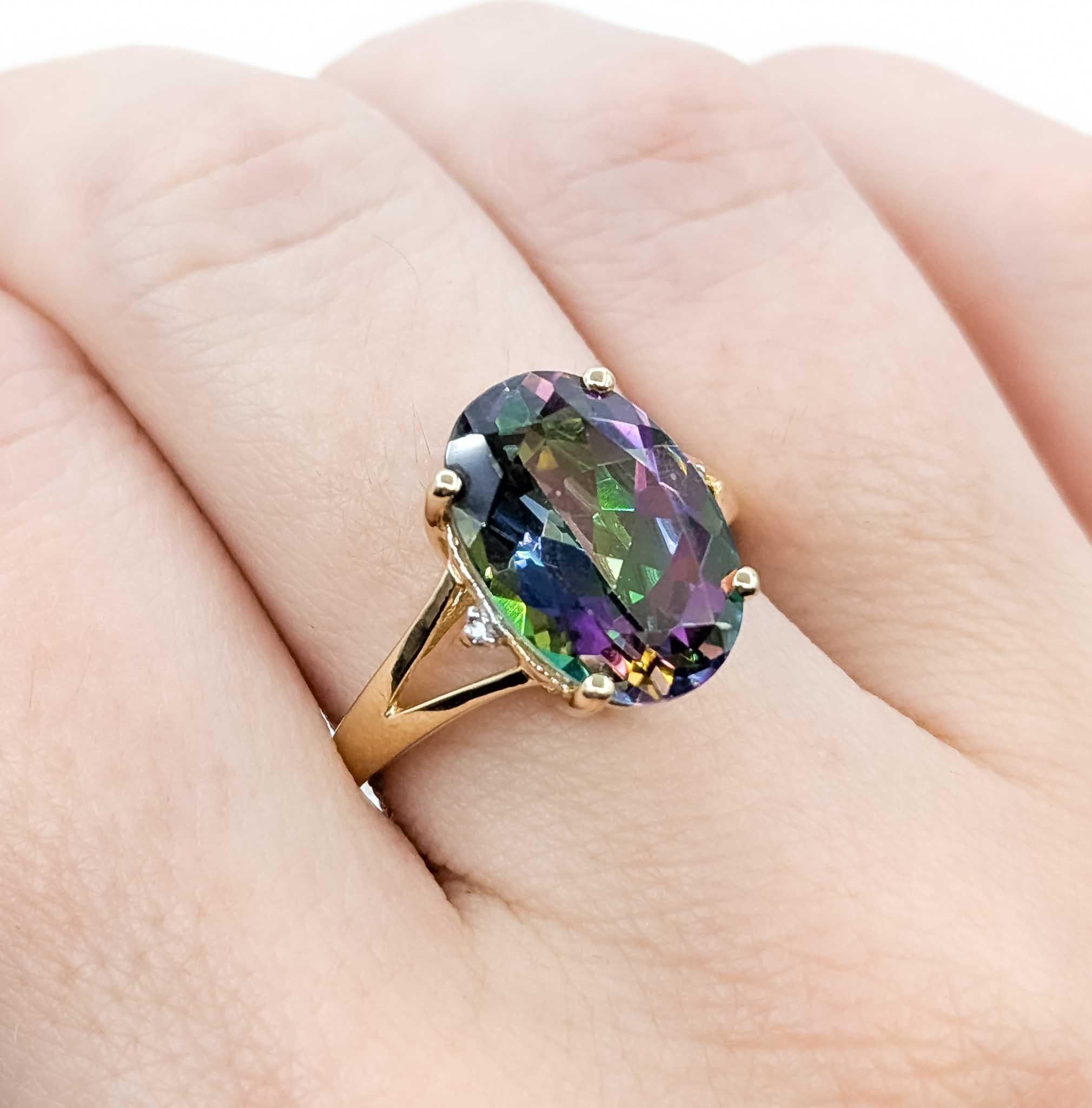 Bague solitaire en or jaune 10k avec topaze de 8,0ct Excellent état - En vente à Bloomington, MN