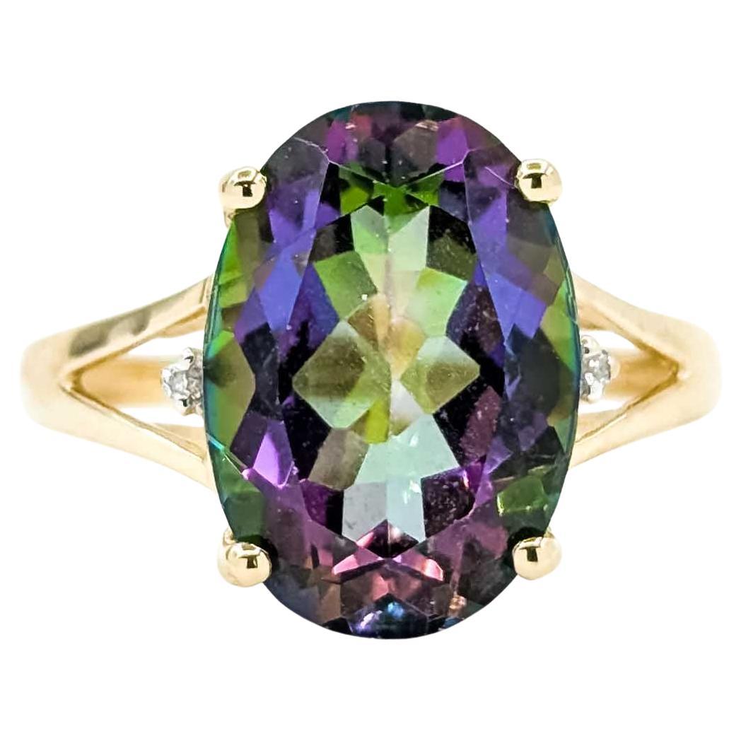 Bague solitaire en or jaune 10k avec topaze de 8,0ct en vente