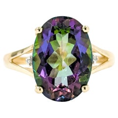 Bague solitaire en or jaune 10k avec topaze de 8,0ct