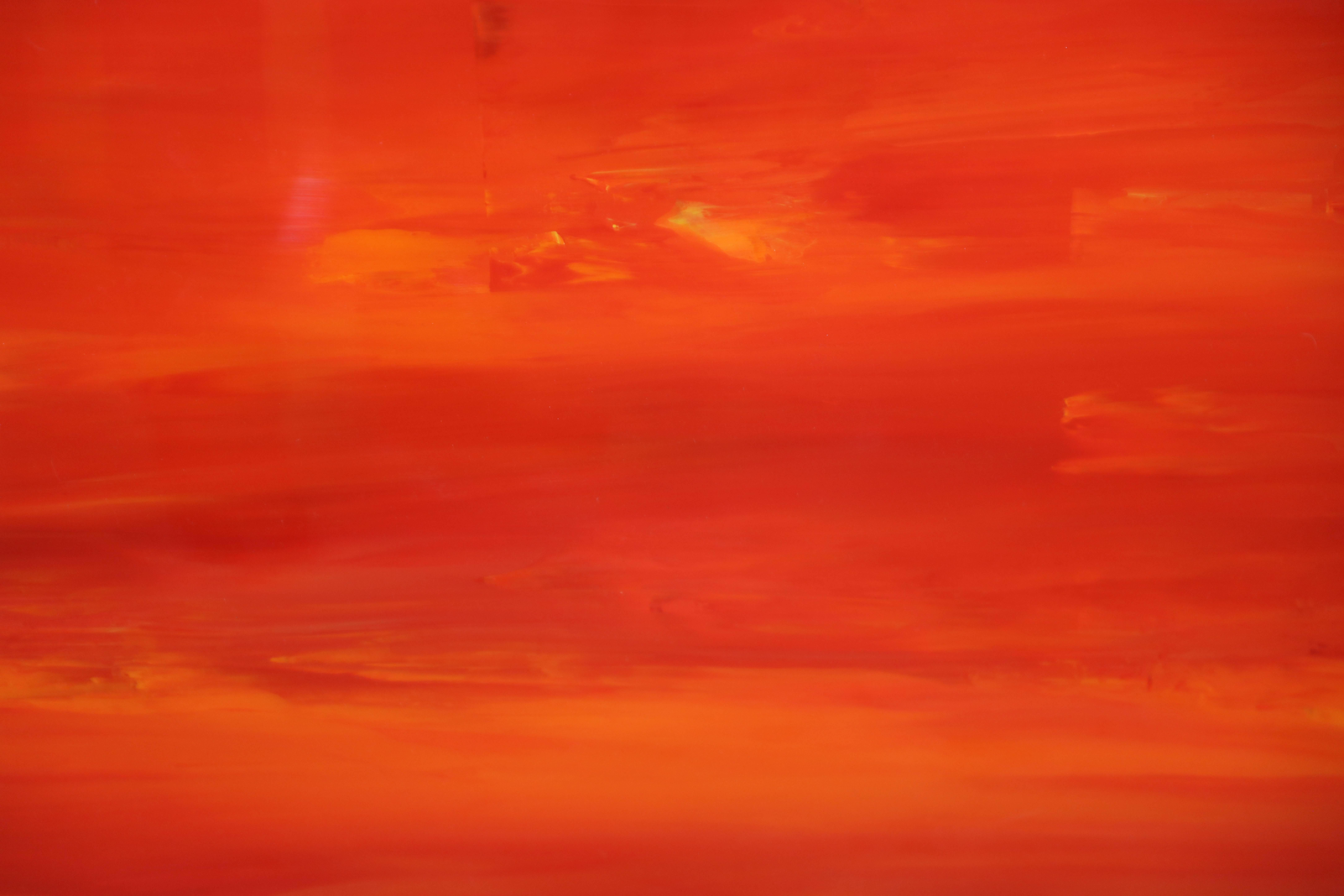 Abstrait vibrant du célèbre artiste californien John Szabo intitulé « Sunset V ». Bon état - En vente à Palm Springs, CA