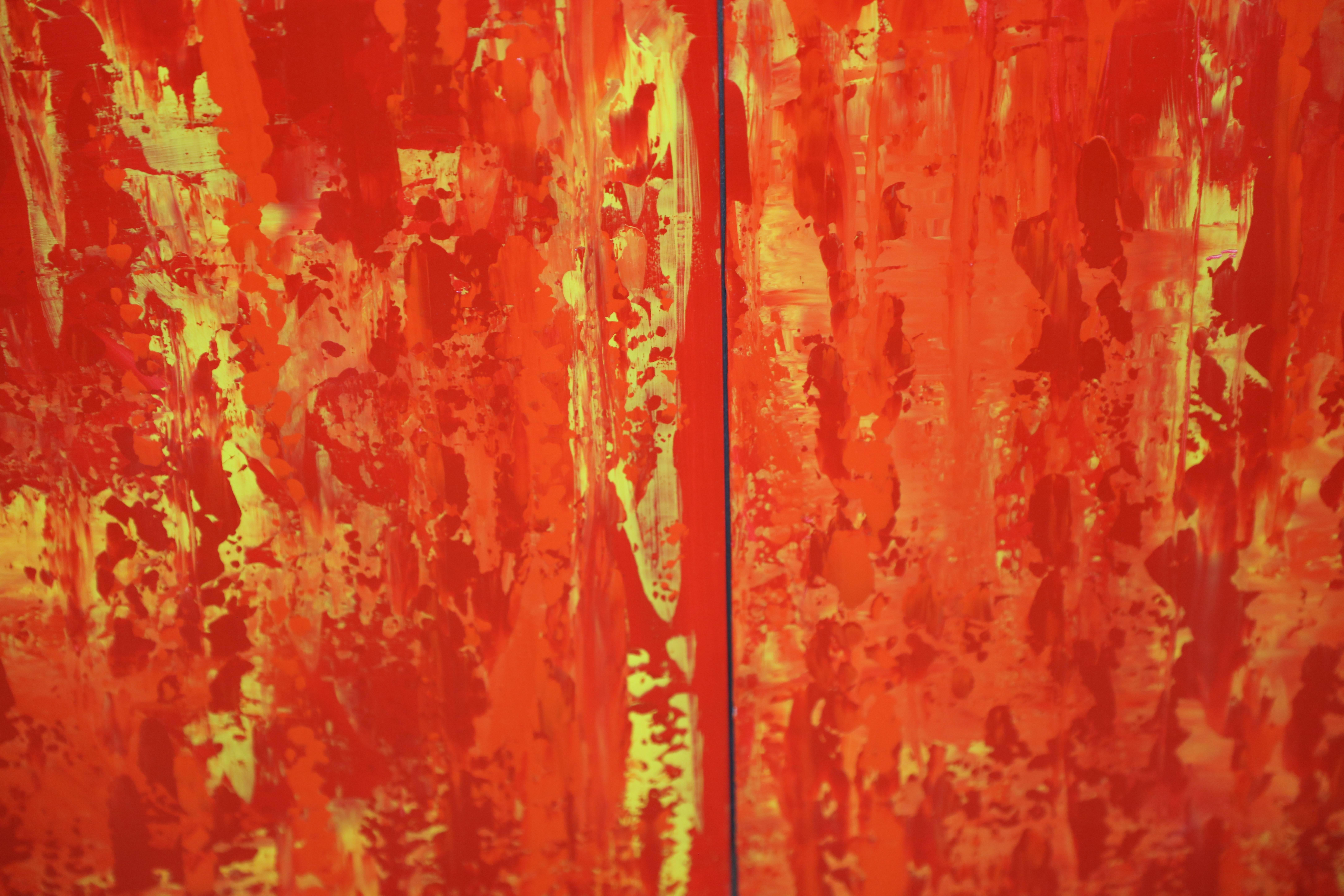 Abstrait vibrant du célèbre artiste californien John Szabo intitulé « Sunset V ». en vente 4