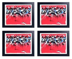 Litografía abstracta en color vibrante nº 2 de Angelo Savelli