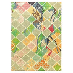 Vibrant Abstract Modern Hand-Knotted Wool Rug by Doris Leslie Blau