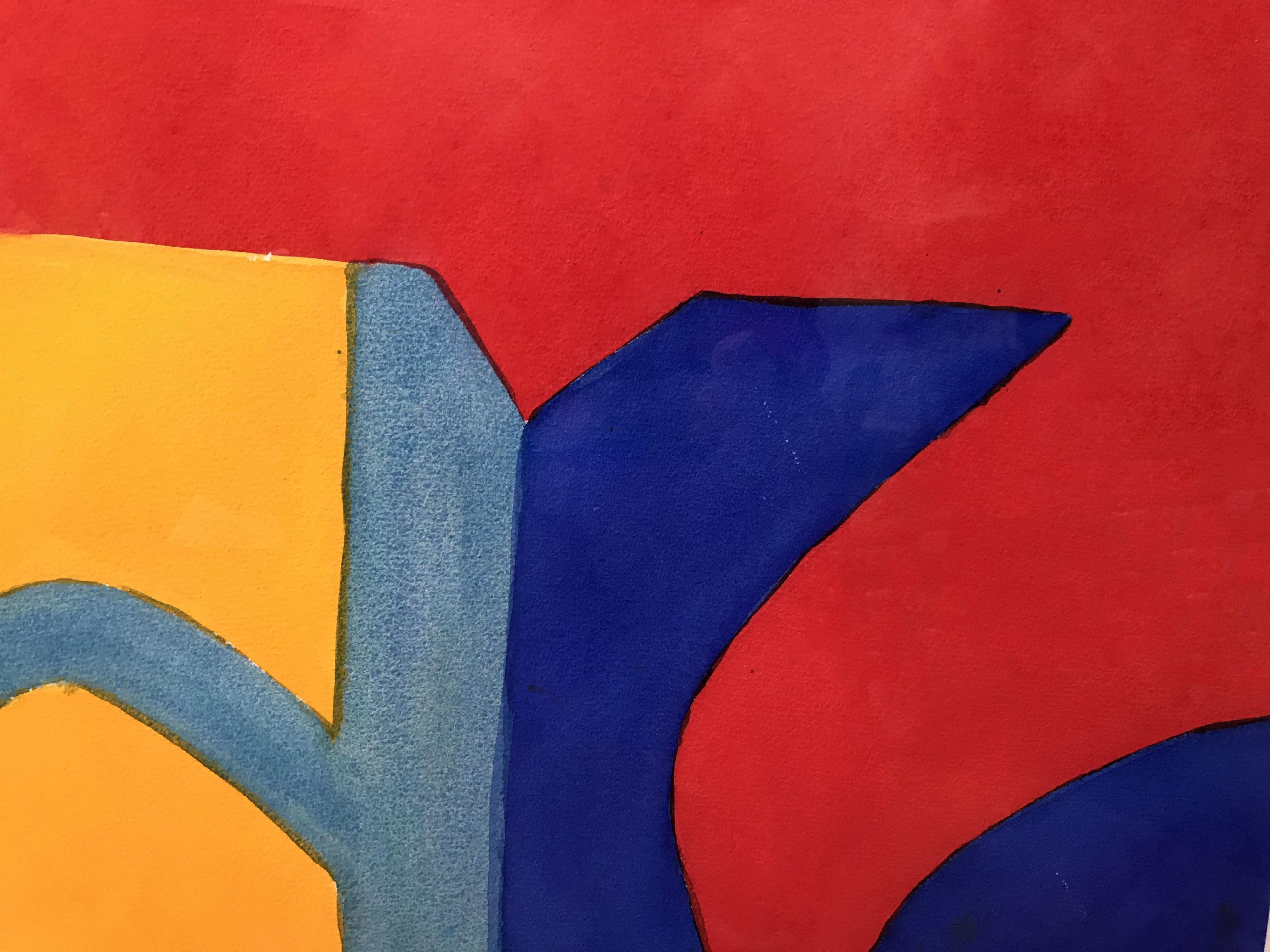 Vibrant abstract watercolor by Jae Carmichael (1925-2005) signed with her initials.
Jae Carmichael, painter, sculptor, photographer, writer, and independent filmmaker. She was founding director of Pasadena's Pacific Asia Museum. She staged more