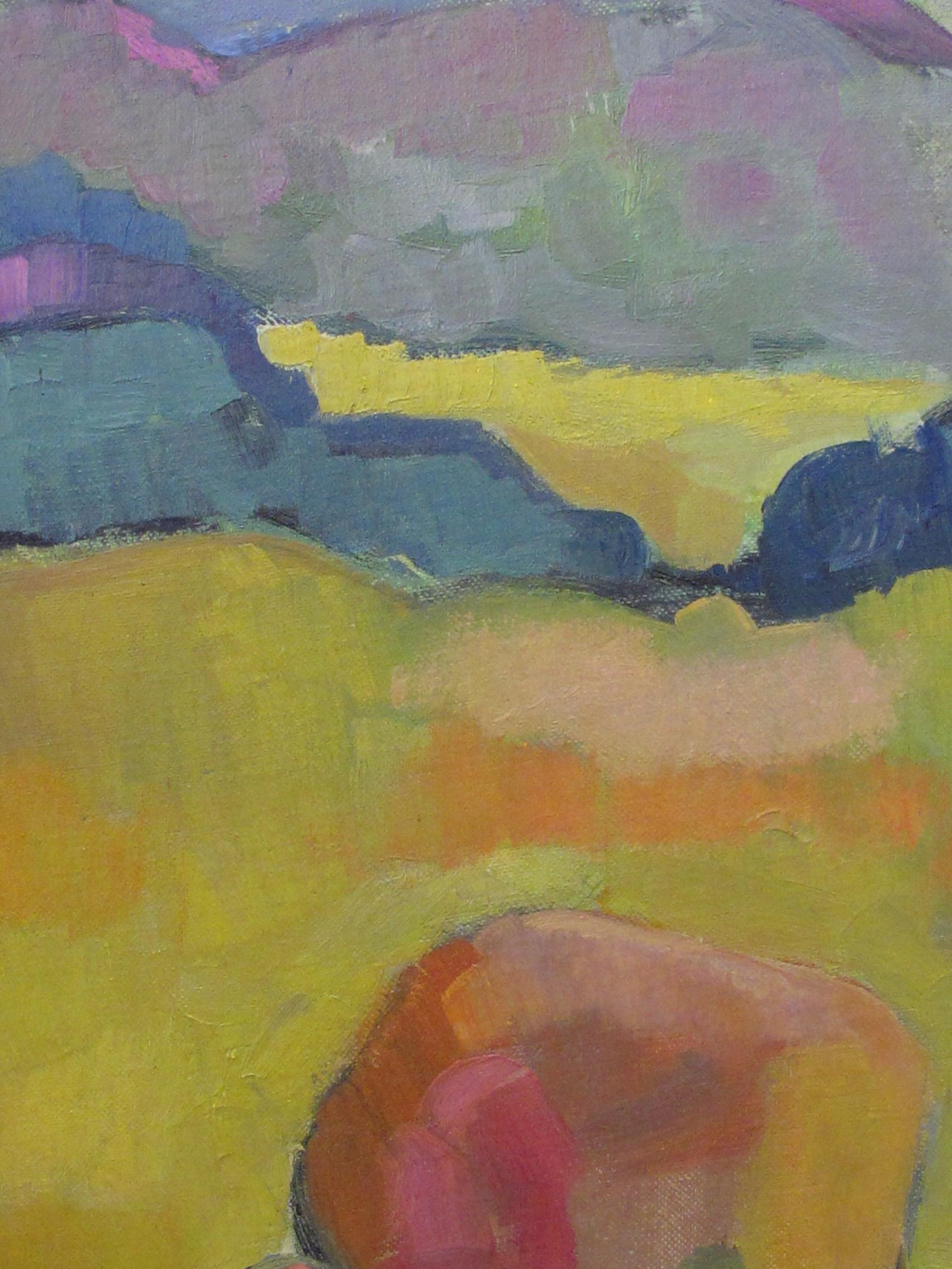 Mid-20th Century Vibrant American Midcentury Abstract Landscape Painting