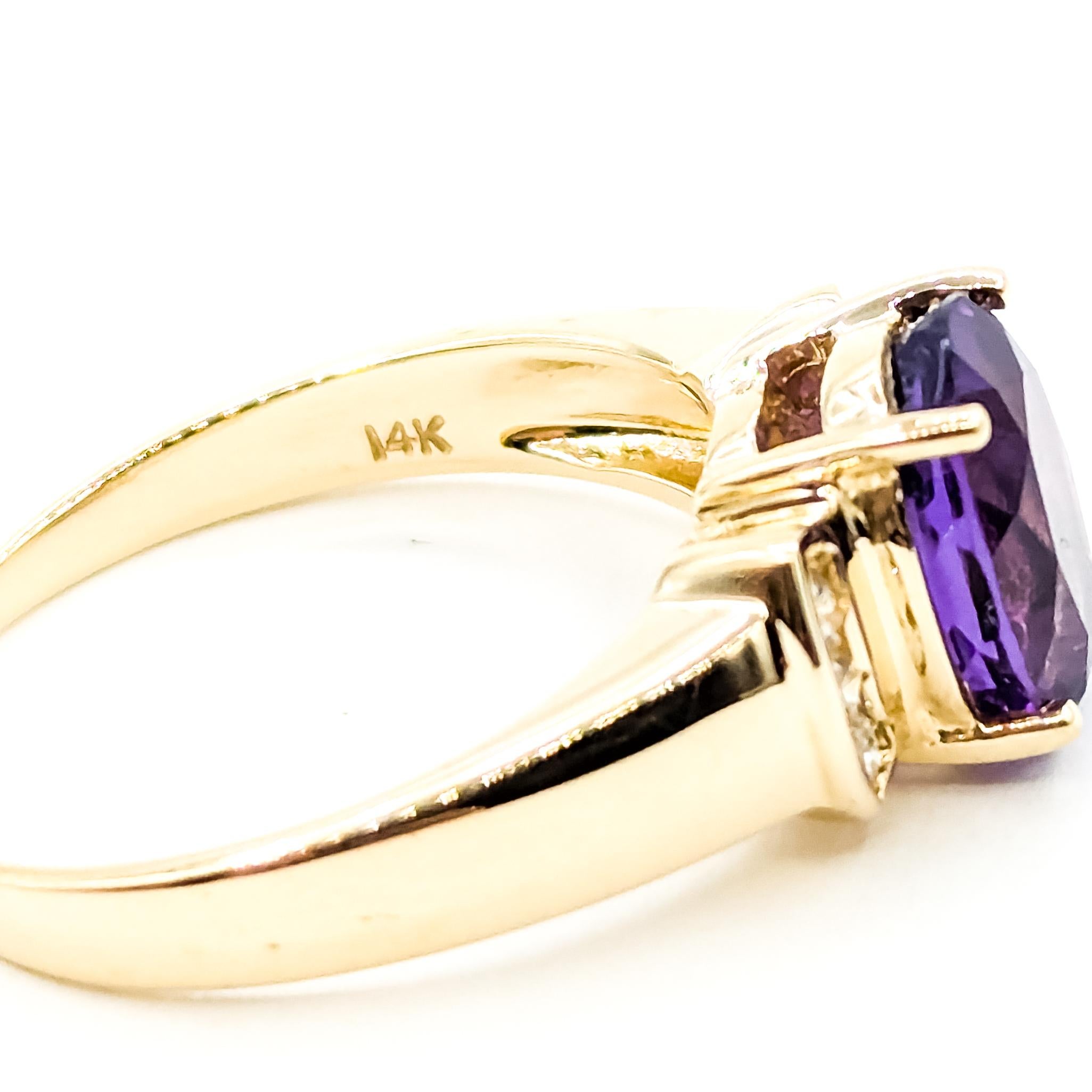 De las mujeres Vibrant Amethyst & Diamond Ring in 14k Yellow Gold en venta