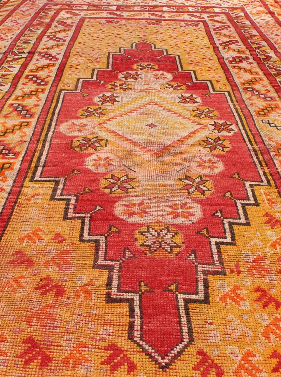 Antique Moroccan Long Rug With Medallion and Layered Geometric Design For Sale 3