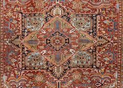 Vibrant Antique Persian Heriz Oversized Tribal Rug