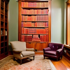 Vibrant Antique Red Leatherbound Book Collection