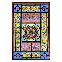 Vibrant Antique Victorian Stained Glass Window