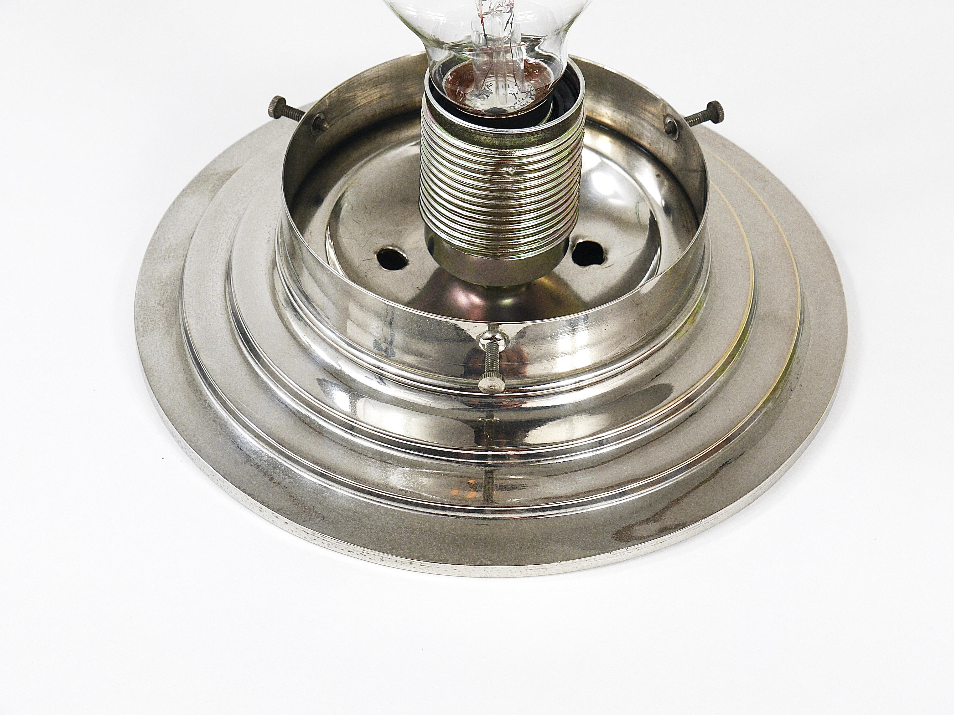 Vibrant Art Deco Ceiling Lamp Flush Mount, Marble Glass Globe, Germany, 1930s 6