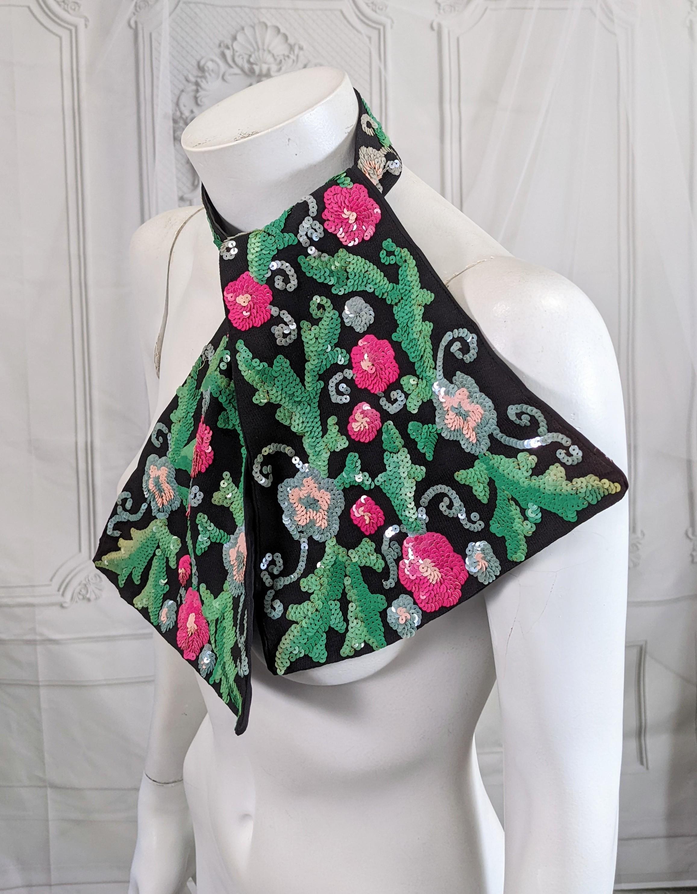 Vibrant Art Deco Sequin Scarf For Sale 3