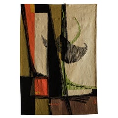 Vibrant Aubusson Wool Tapestry "Ala" by Mathieu Matégot, France, 1950s