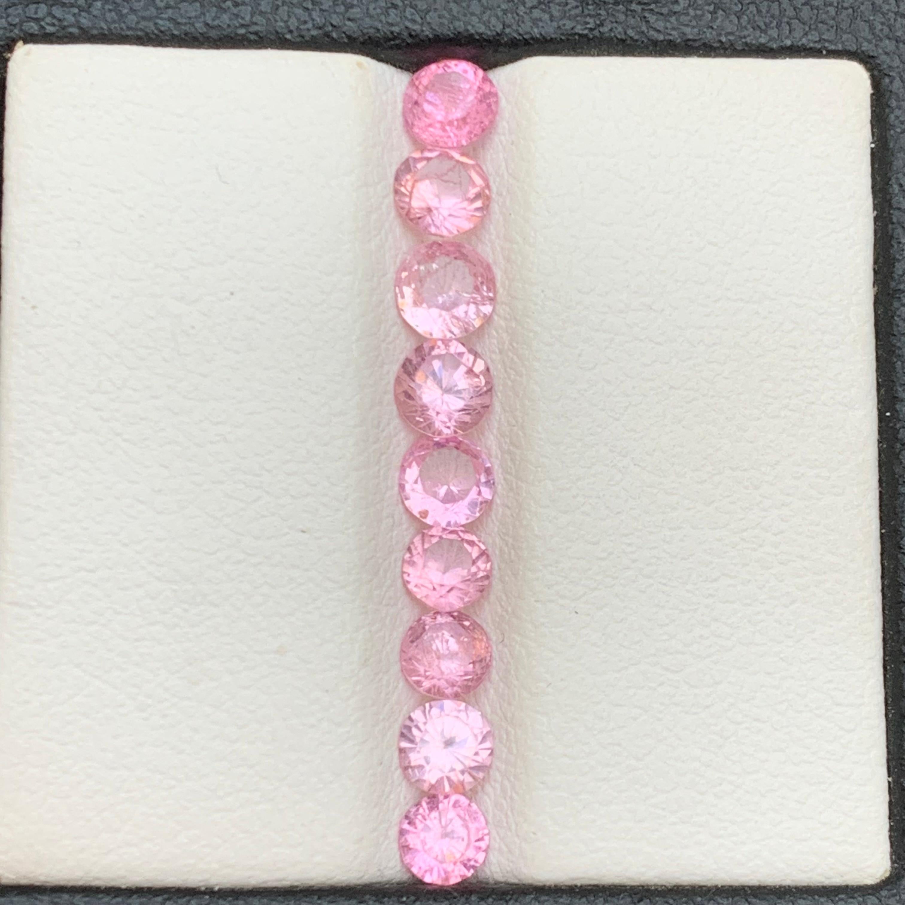 Vibrant Baby Pink Natural Spinel Lose Edelsteine Schmuck Größe Runde Lot 2,50 ct (Rundschliff) im Angebot