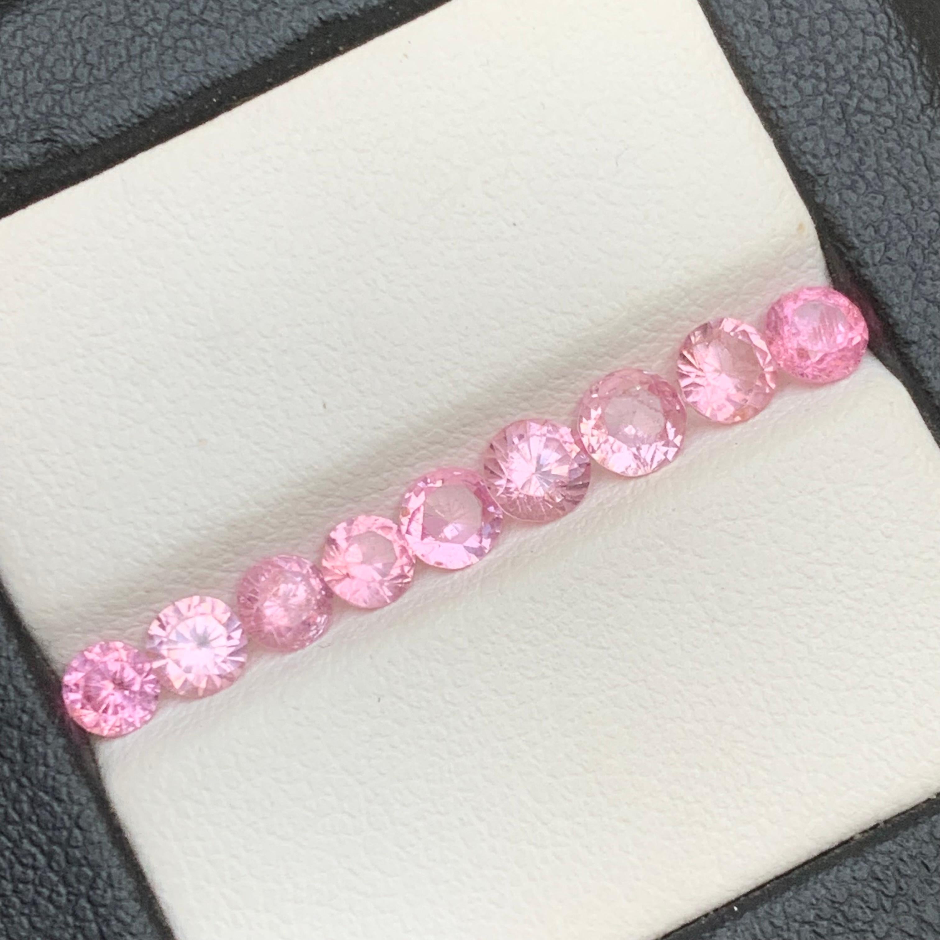 Vibrant Baby Pink Natural Spinel Lose Edelsteine Schmuck Größe Runde Lot 2,50 ct im Zustand „Neu“ im Angebot in Peshawar, PK