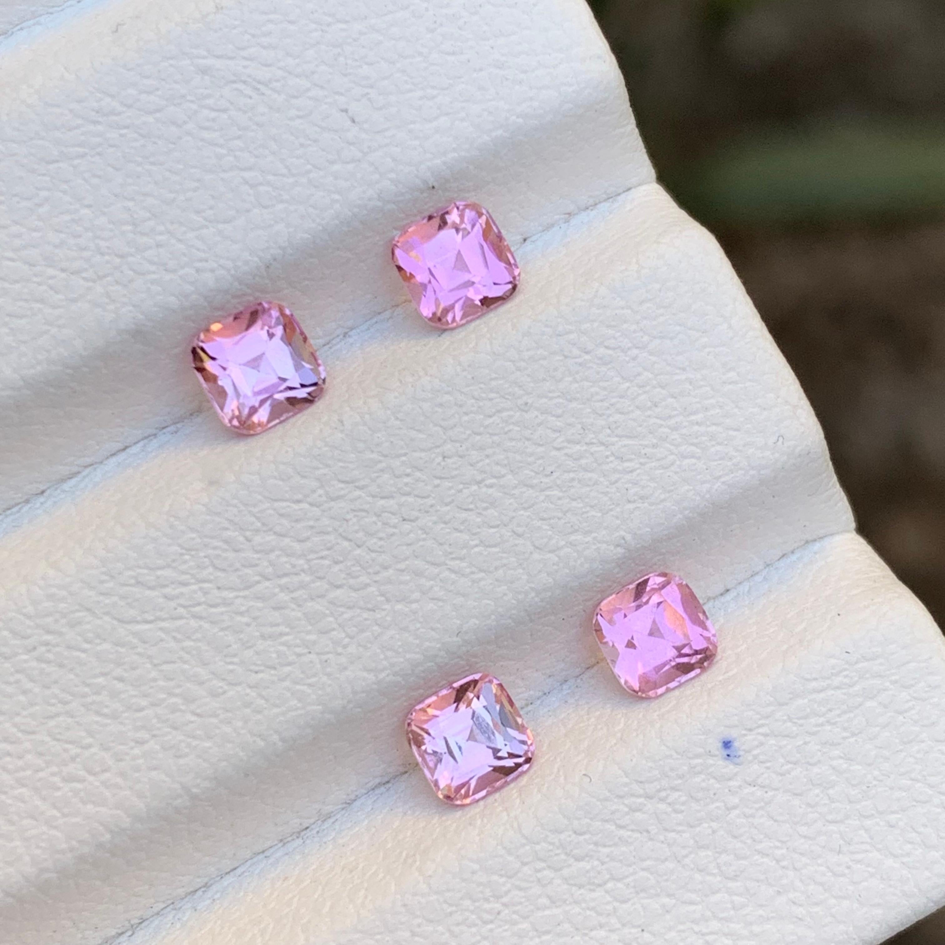 Vibrant Baby Pink Natural Tourmaline Earrings Loose Gemstones Pairs 1.60Ct-Jewel In New Condition For Sale In Peshawar, PK
