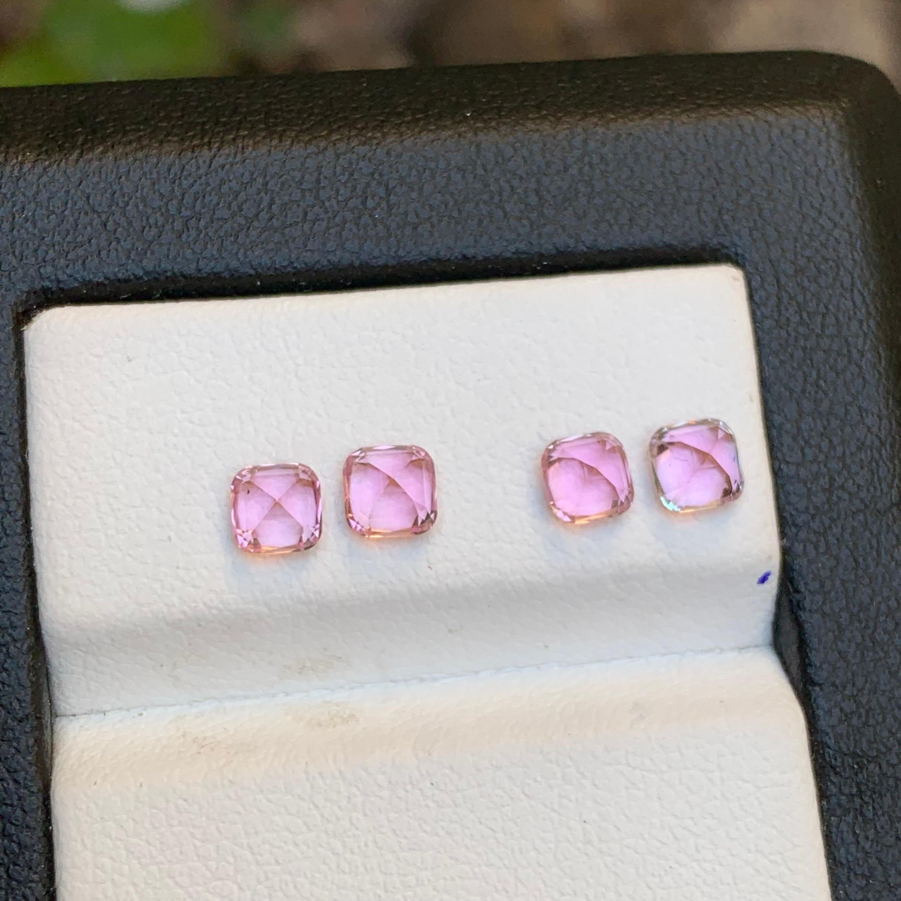 Vibrant Baby Pink Natural Tourmaline Earrings Loose Gemstones Pairs 1.60Ct-Jewel For Sale 1