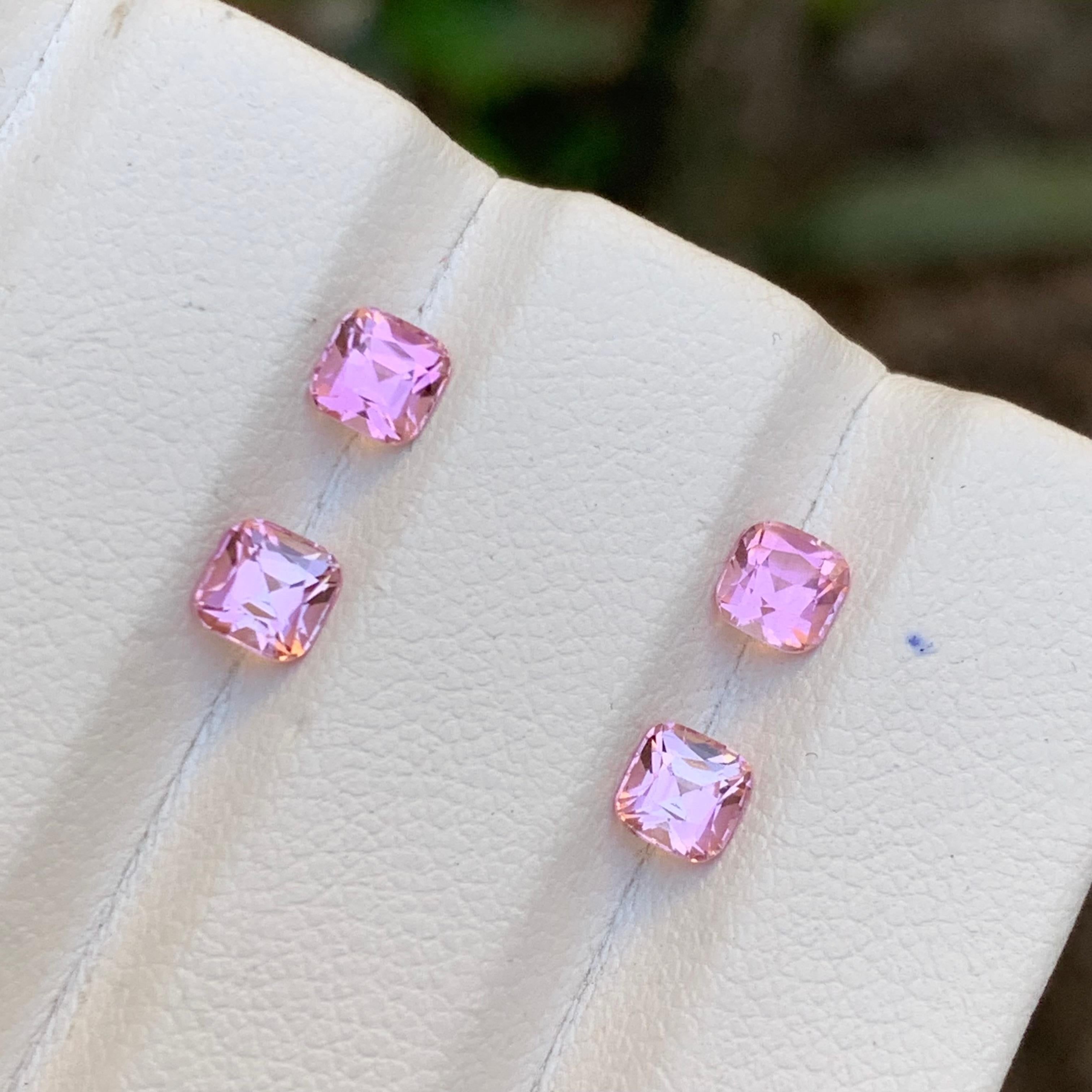 Vibrant Baby Pink Natural Tourmaline Earrings Loose Gemstones Pairs 1.60Ct-Jewel For Sale 3