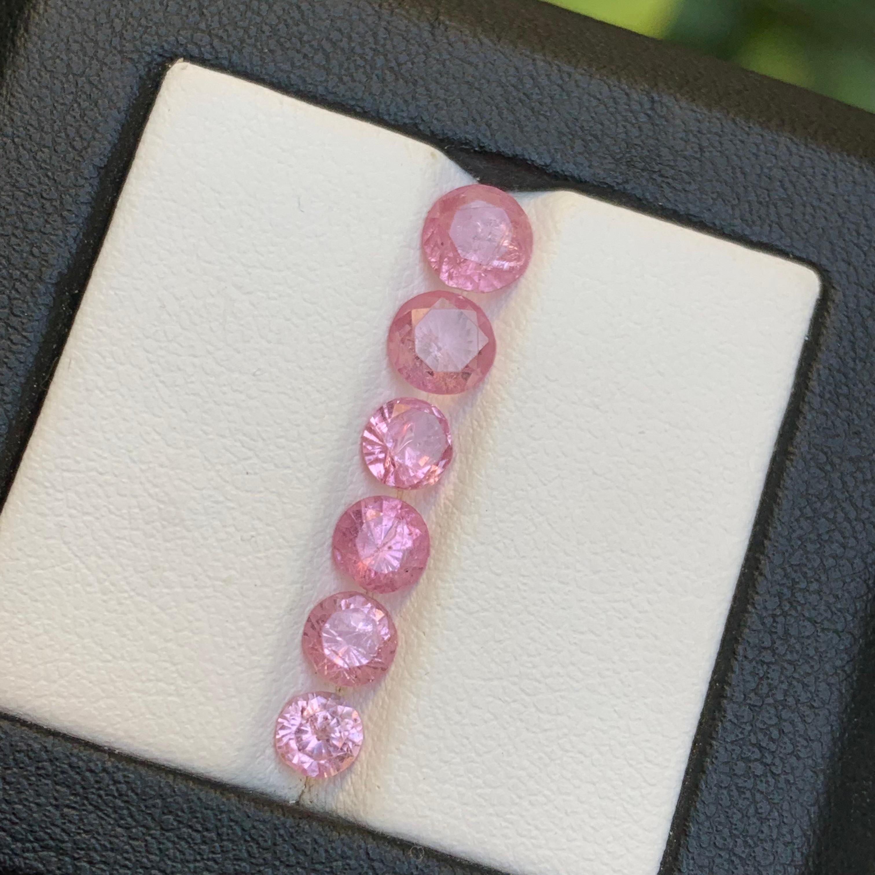 Vibrante Espinela Rosa Bebé 3.27 Ct Natural Piedras preciosas sueltas Tamaño de la joyería Lote-Ronda en venta 6