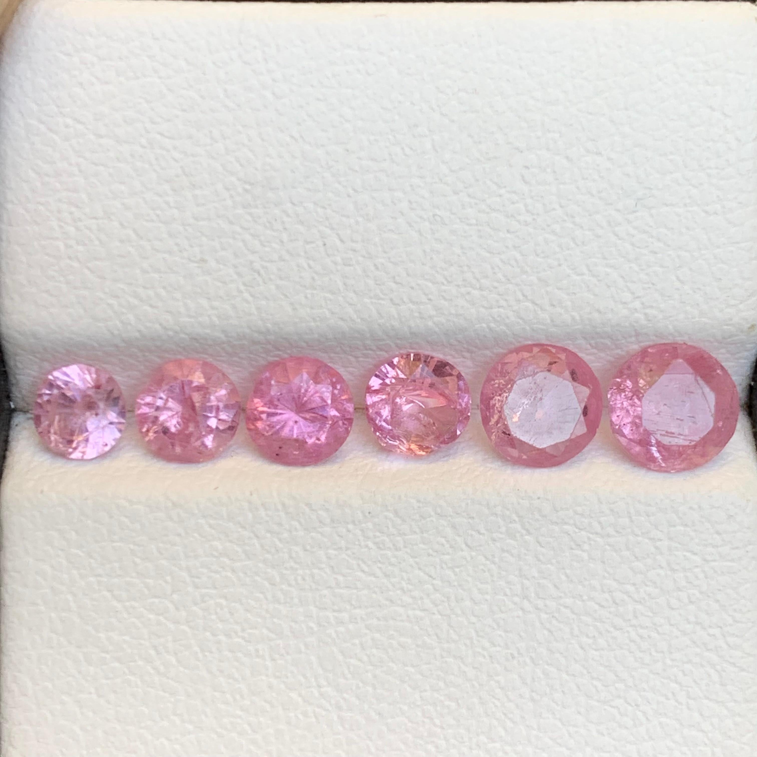 Vibrante Espinela Rosa Bebé 3.27 Ct Natural Piedras preciosas sueltas Tamaño de la joyería Lote-Ronda Corte redondo en venta